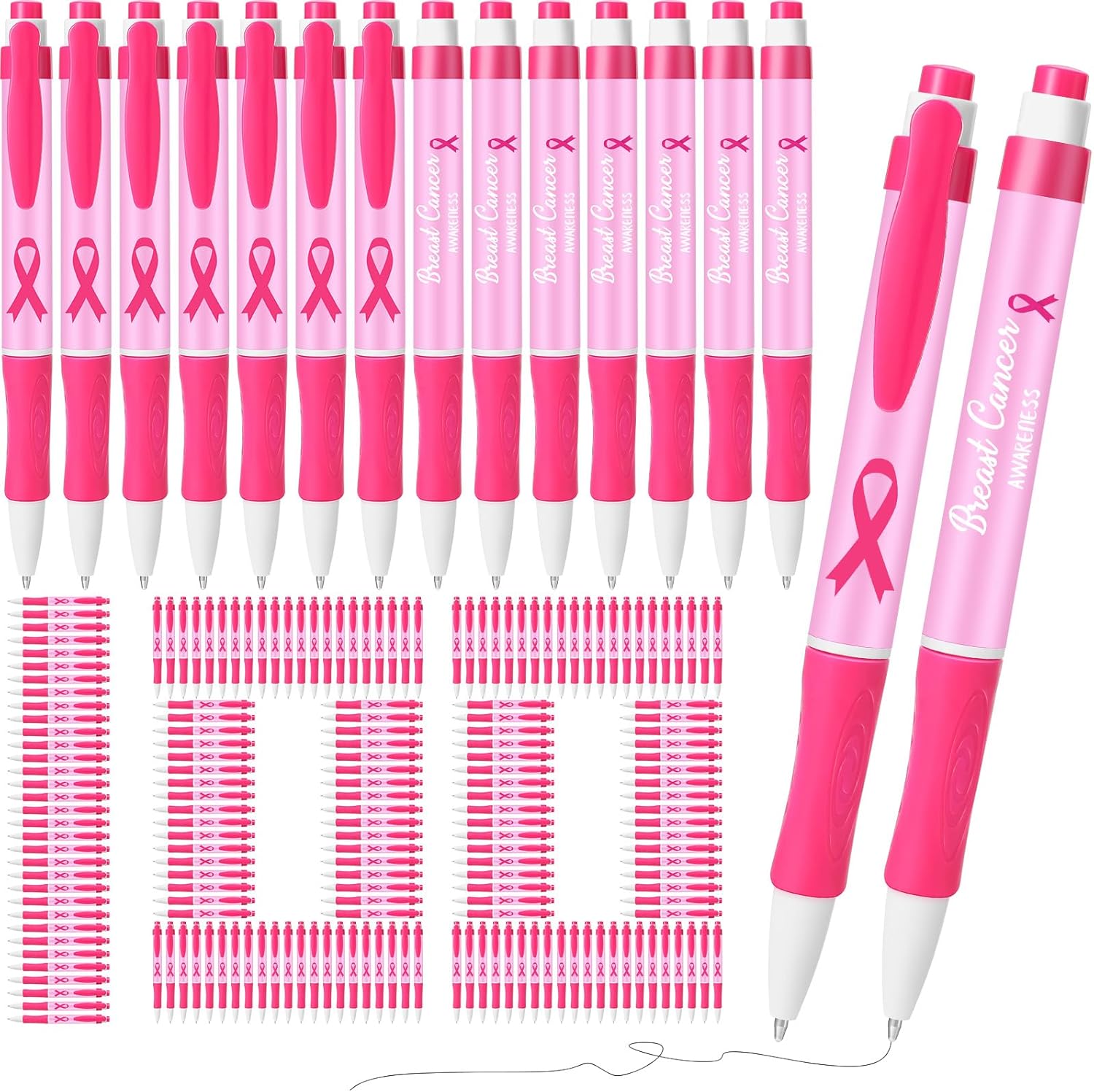 Harloon 100 Pcs Breast Cancer Awareness Ribbon Pen Breast