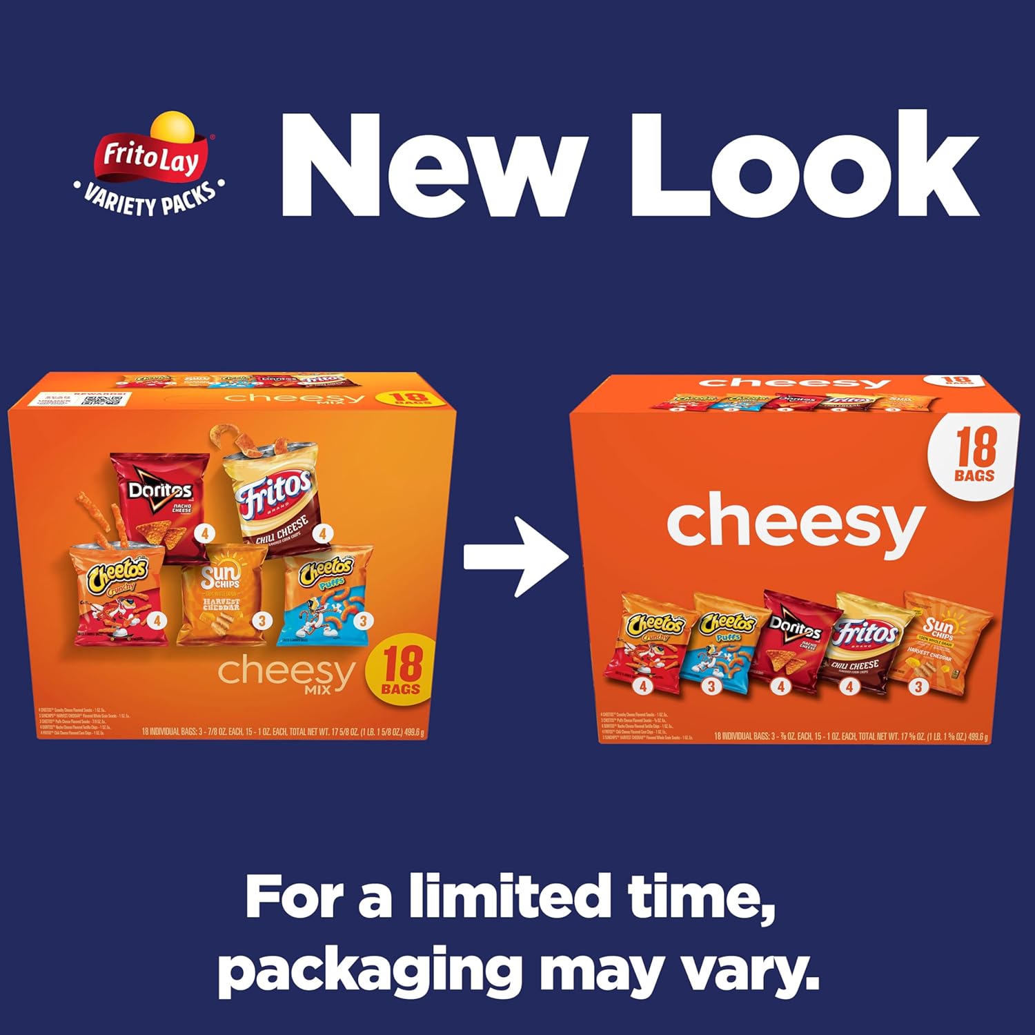 Frito-Lay Cheesy Mix Variety Box 18ct