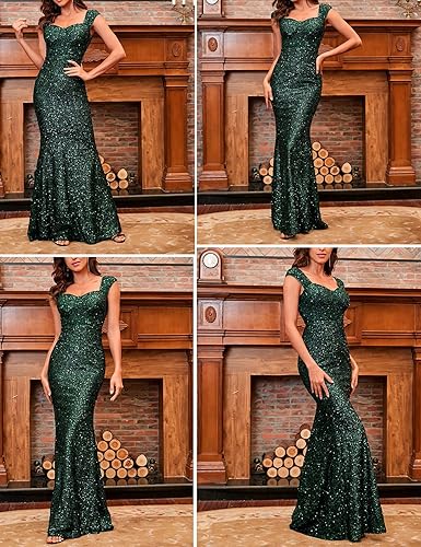 Miniatura 3 de Madam Uniq Vestido formal con lentejuelas y cola de pez sin mangas de los años 20, estilo Gatsby, cóctel, graduación, elegante, maxi vestidos de