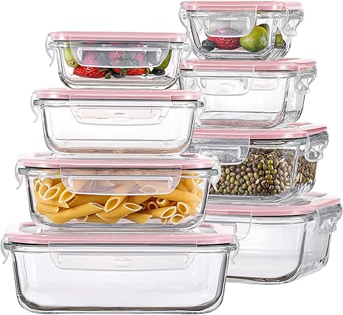 Miniatura 8 de HOMBERKING 16 recipientes de vidrio para preparación de comidas, 3 compartimentos, recipientes de vidrio de 36 onzas con tapas, cajas de almuerzo de