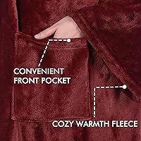 Vista 4 de Tirrinia Manta portátil para adultos, manta acogedora con mangas, manta completa para leer, manta acogedora para ver la televisión, idea de regalo