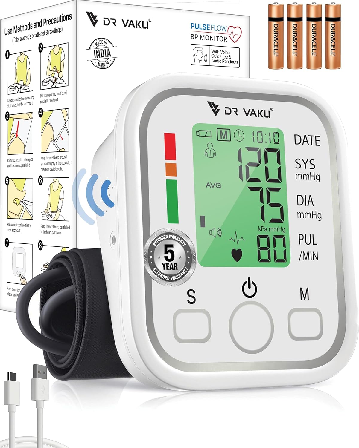 DR VAKU® BP Monitor Fully Automatic Blood Pressure Machine to Check ...