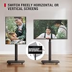 AOKCOS Rolling TV Stand for 32-65 Inch Screens,Mobile TV Cart with 90°Rotation & 12° Tilt,Portrait to Landscape,10-Level Height Adjustable for Business,Office,Studio,Home, Max VESA 400×400mm
