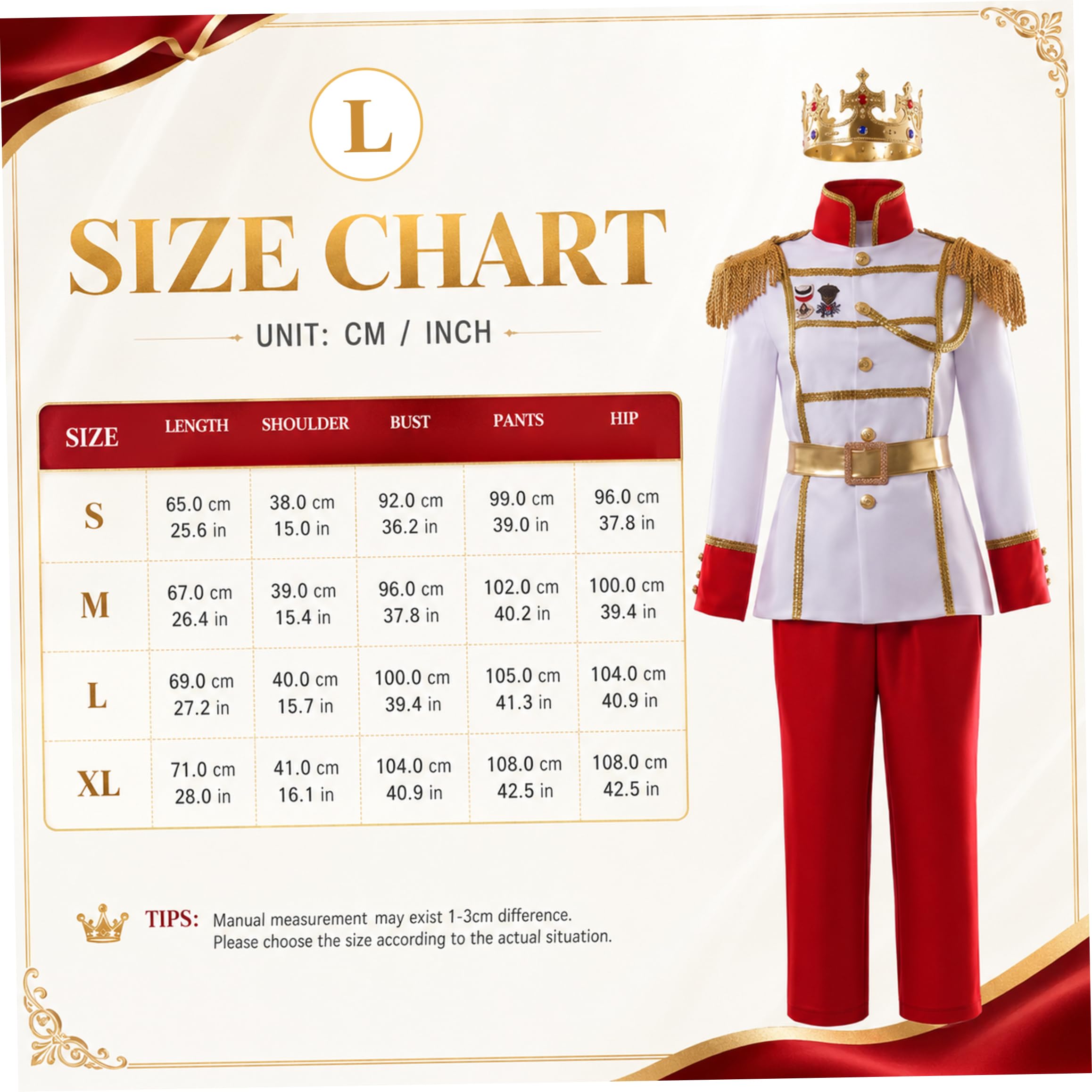 Märchenprinz Kostüm für Herren Prinzenkostüm im Hofstil für Erwachsene Set S