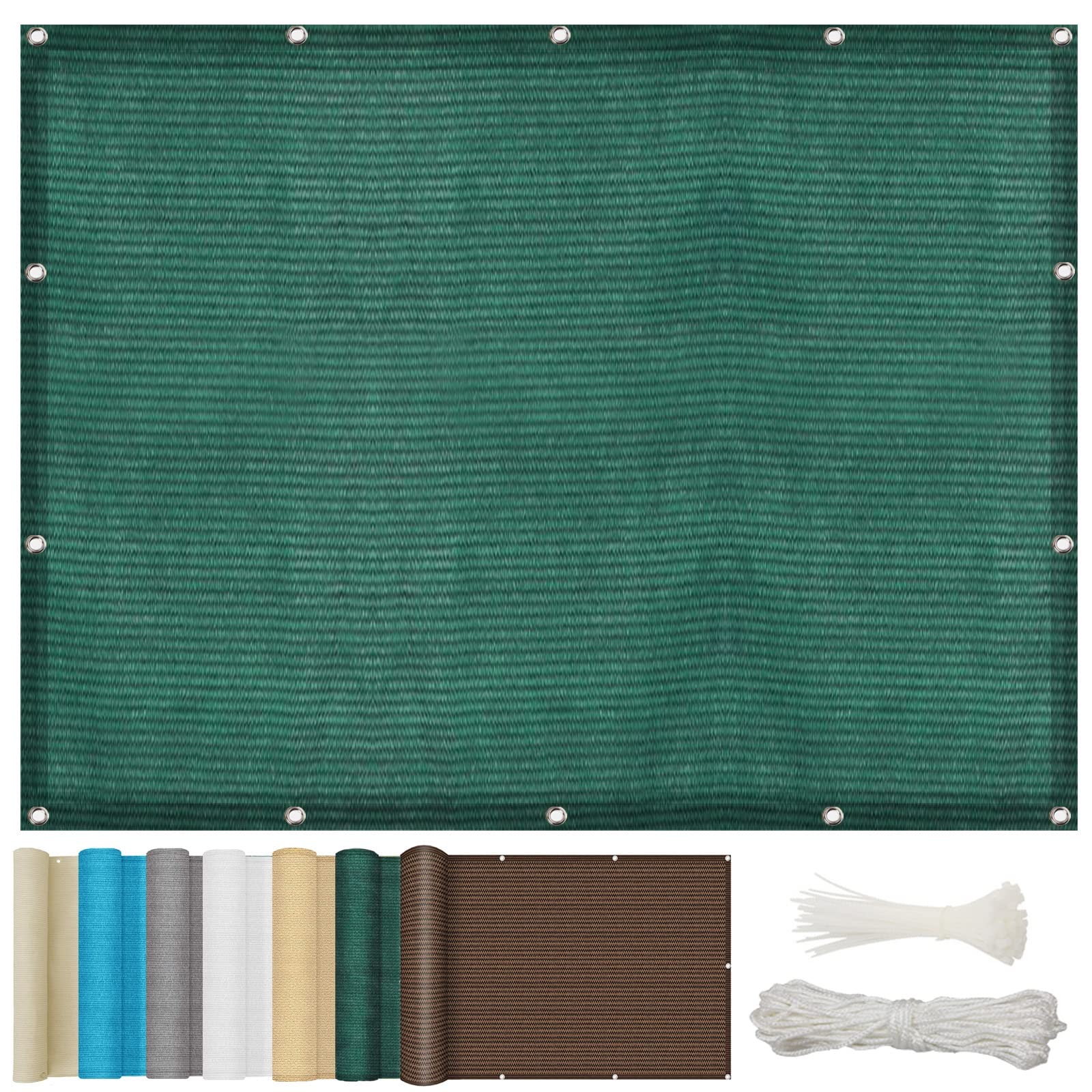 Rectangle Sun Shade Sail 3.8 x 5.5 m Hot Tub Shelter, Garden Sun Sail, Sail Shade, Sun Shade Sail Canopy with Holes and Cable Ties for Outdoor Yard Lawn, Dark Green — image 1