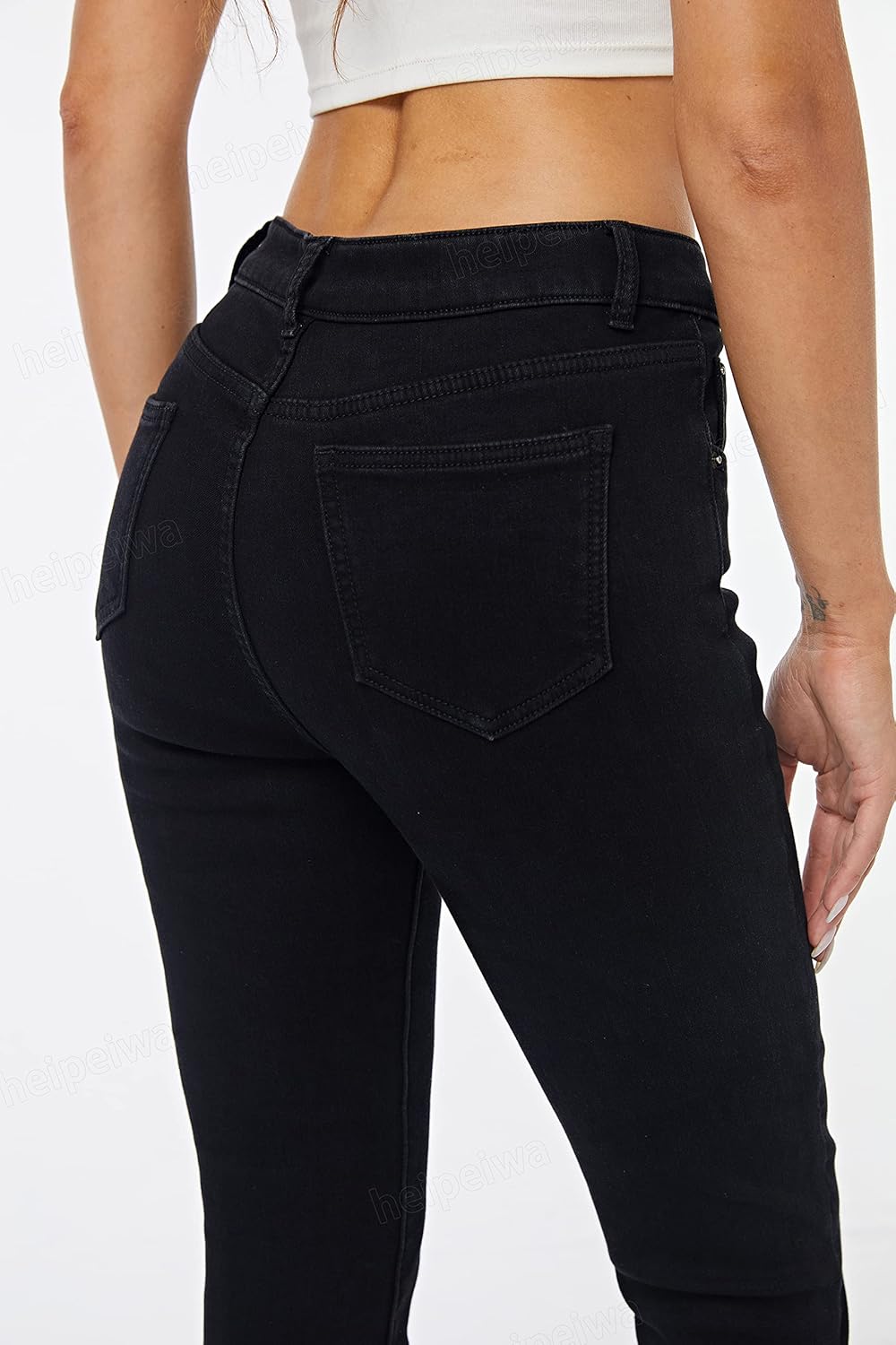 heipeiwa Women's Winter Jeans Fleece Lined Jeans Thermal Thick Skinny Denim Pants Slim Stretch Warm Jeggings - Image 6