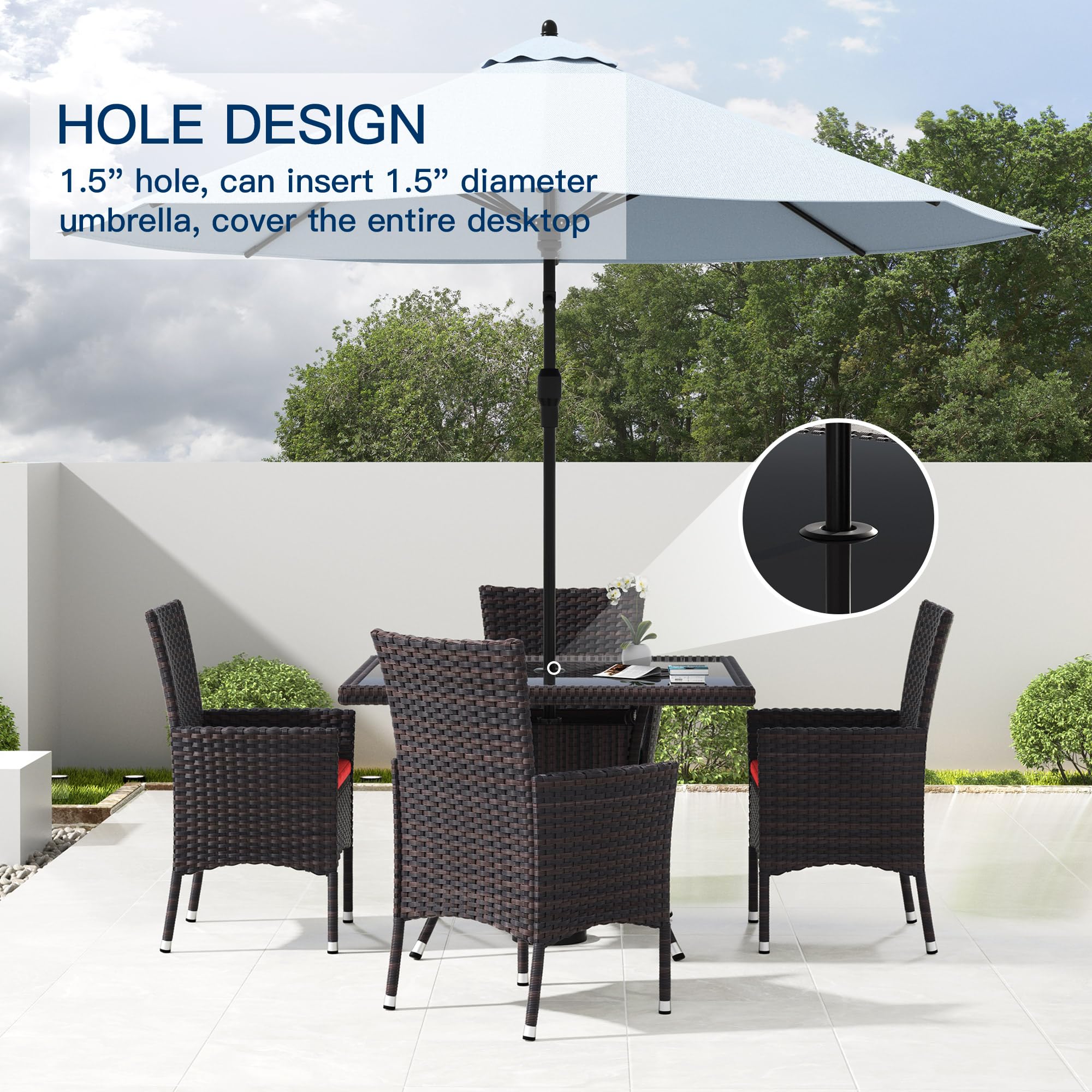 Kullavik 5Piece Outdoor Dining Set,AllWeather Wicker