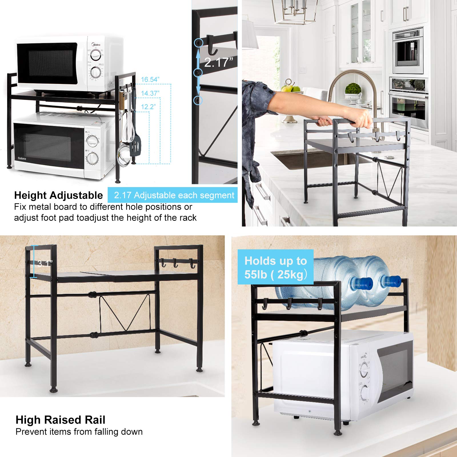 Buy Microwave Oven Rack, Horizontal Extension Microwave Shelf Stand