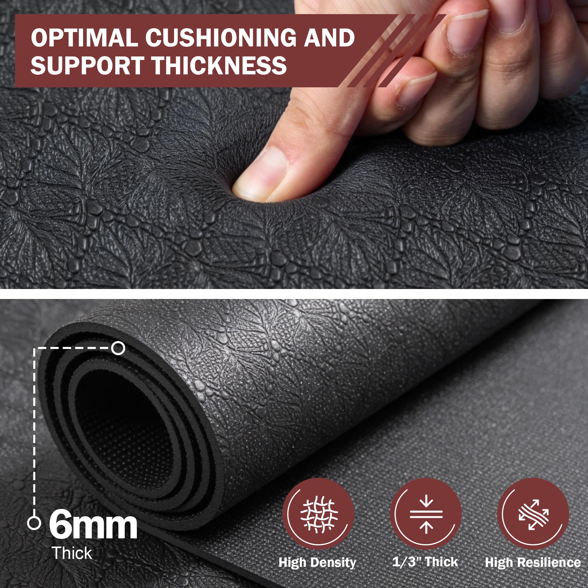 Stepwaver Alfombrilla de fitness XXL, 183 x 122 / 213 x 152 / 243 x 152 cm (6 mm) de grosor para estudio en casa y suelo de garaje, esterilla deportiva antideslizante, ultra duradera, esterilla de
