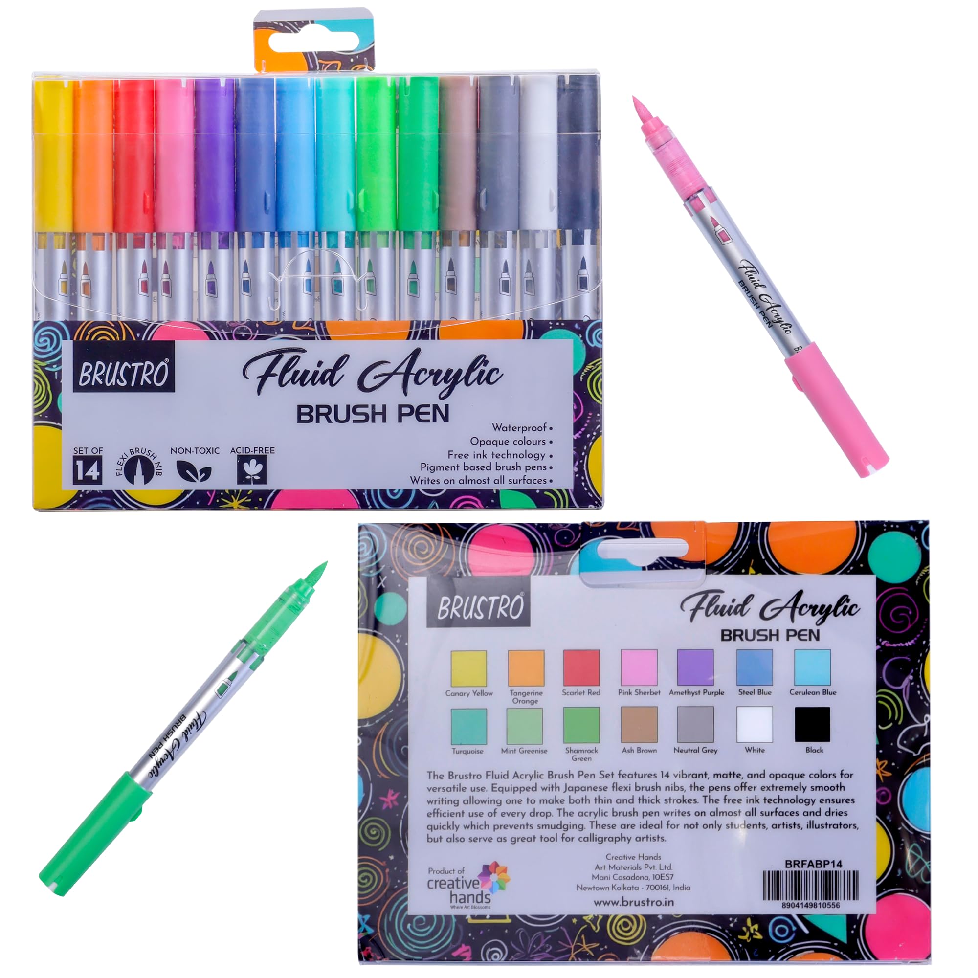 BRUSTRO Brush Pens - 14 Colors, Fast Drying! -8 BRUSTRO Brush Pens - 14 Colors, Fast Drying! -8