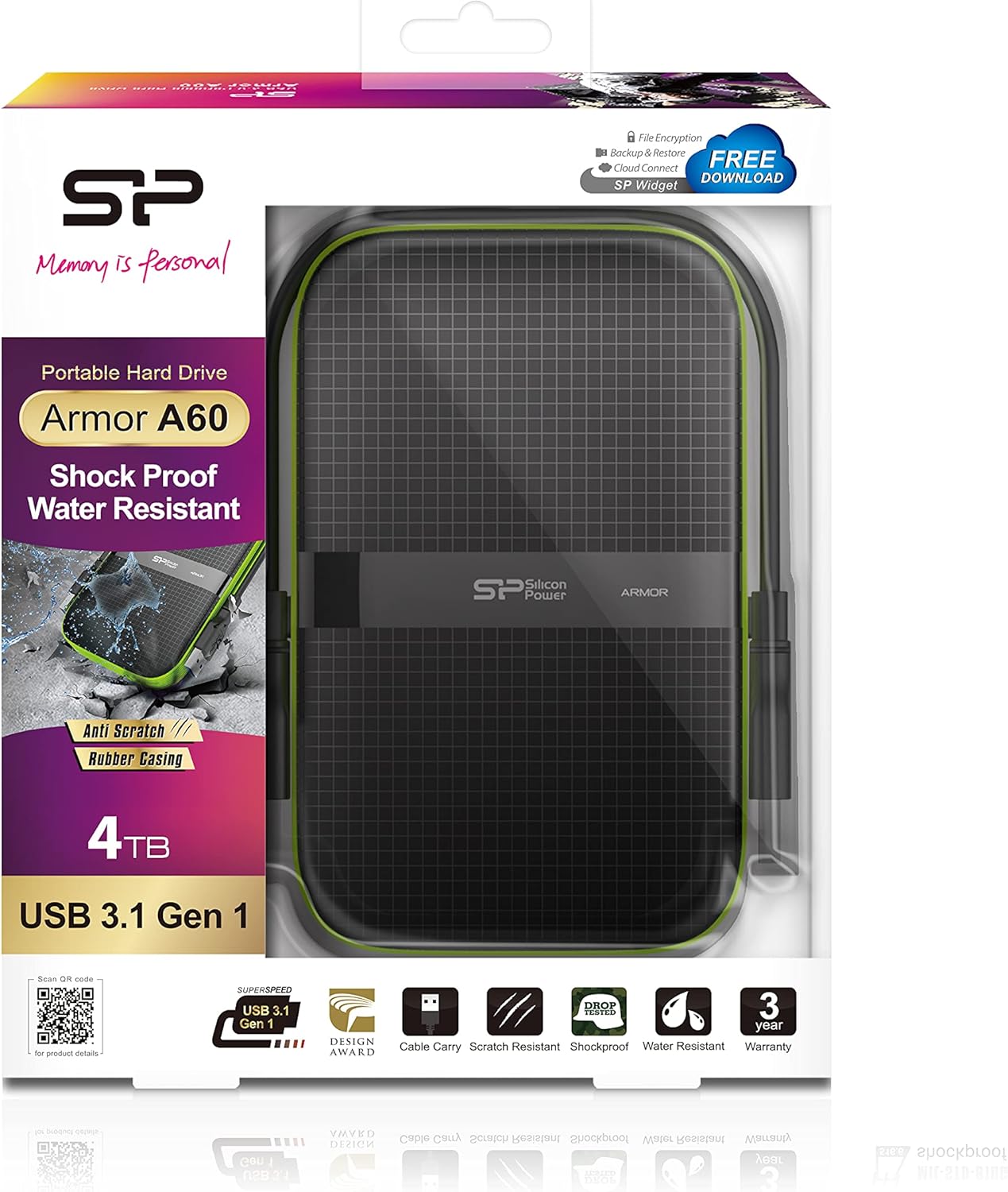 Flash Deals - 80% OFF Silicon Power 4TB Rugged Armor A60 Military-grade Shockproof/Water-Resistant USB 3.0 2.5 External Hard Drive for PC, Mac, Xbox One, Xbox 360, PS4, PS4 Pro and PS4 Slim, Black