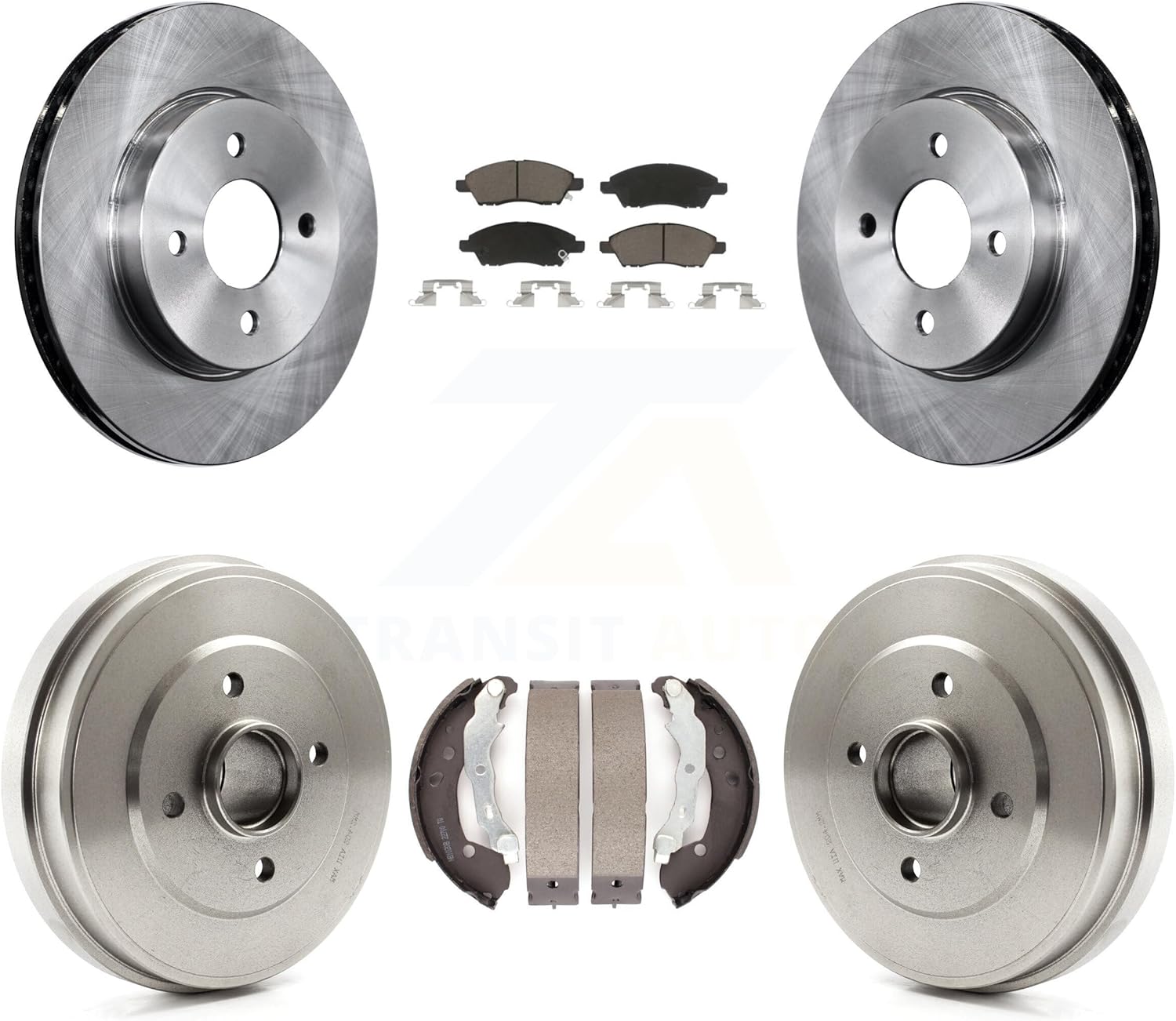 Transit Auto Front Rear Disc Brake Rotors Ceramic Pads And Drum Kit Replacement For Nissan Micra Versa Note K8C-102518 Transit Auto Front Rear Disc Brake Rotors Ceramic Pads And Drum Kit Replacement For Nissan Micra Versa Note K8C-102518
