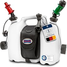 H nersdorff Combined Jerrycan PROFI 6 + 3 L, HD-PE Natural with Saddlebag + Nozzle