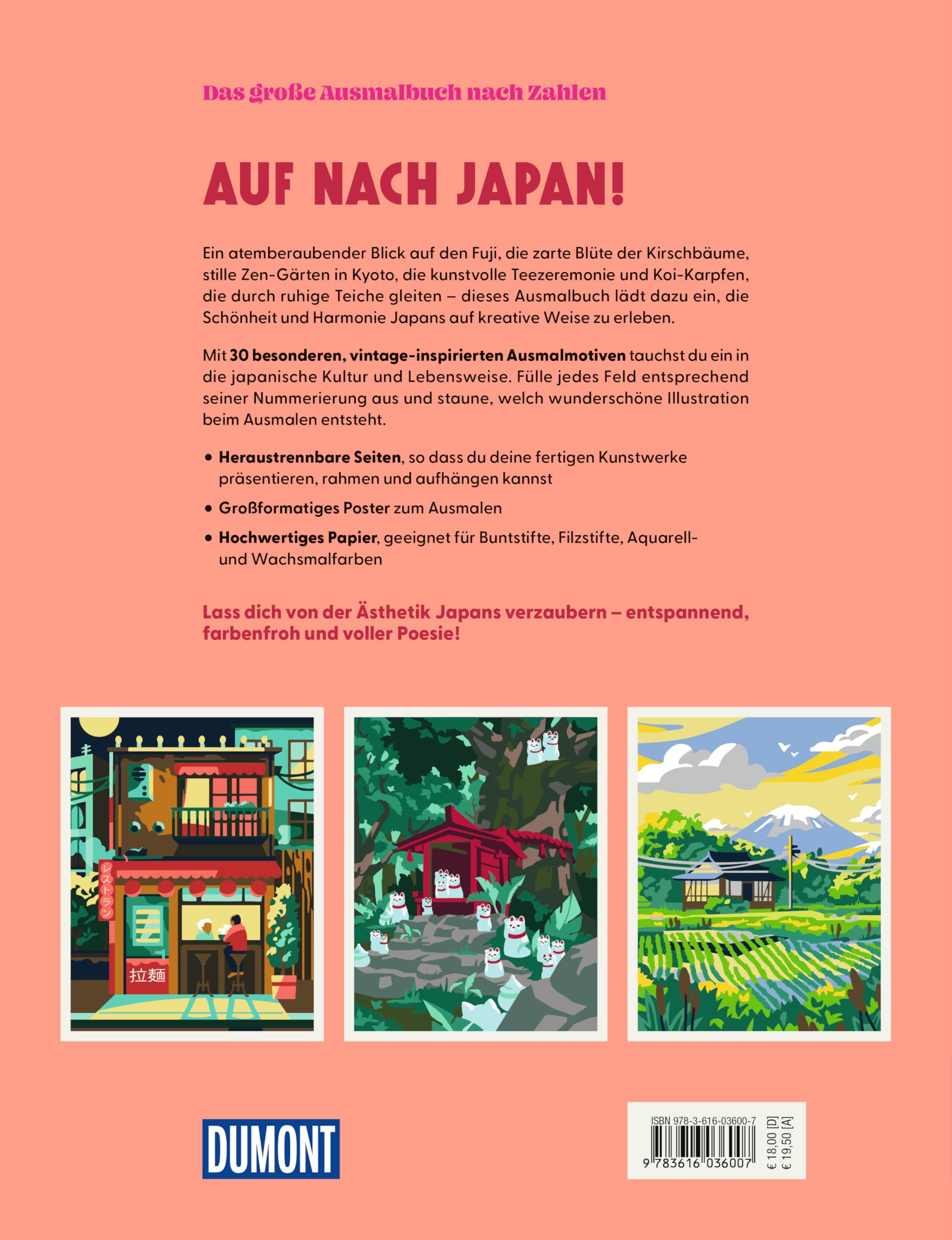 Japan - Das große Ausmalbuch nach Zahlen (DUMONT Geschenkbuch)