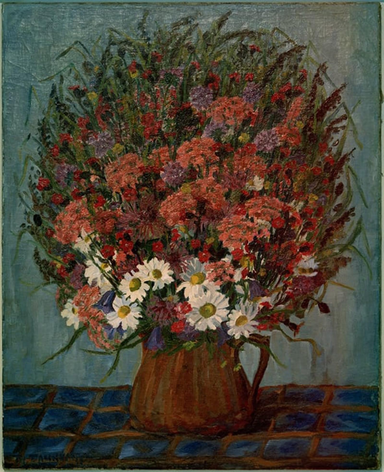 RZHRHJES Vintage Wall Art Picture on Canvas Wall Art Poster Feldblumenstrauss by Canvas Poster for Office Decor 60x90cm