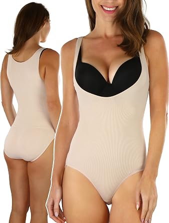 ToBeInStyle Womens Full Body Shaper Hourglass Open Bust Shapewear Bodysuit Tummy Control Butt Lift Slimming
