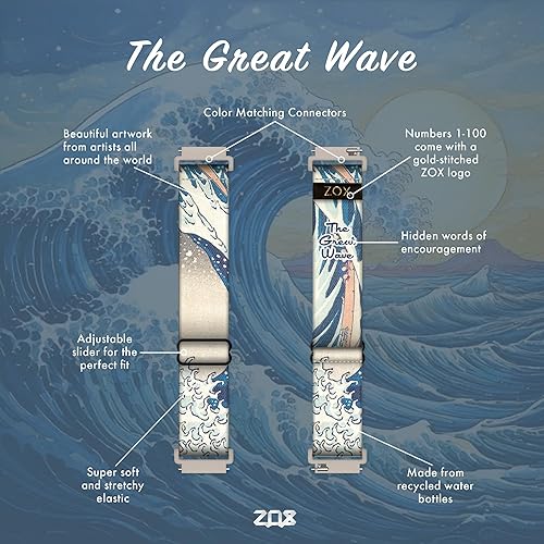 Miniatura 9 de ZOX Correa para reloj inteligente Android  Banda elástica con afirmaciones motivacionales y hermosas obras de arte  Regalos para hombres, mujeres y