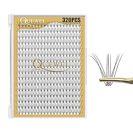 QUEWEL Lash Clusters 320Pcs Cluster Lashes 10D D Curl Lash Cluster Eyelash Extensions Mix12-18mm Individual Eyelashes Clusters Wispy Lash Clusters Thin Band Soft to Use at Home(10D D Mix12-18)