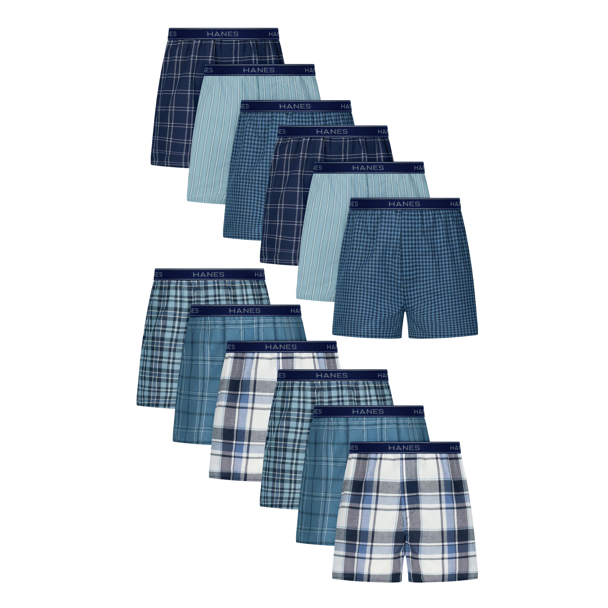 Hanes Men's Underwear Boxers Pack, Cool &amp; Breathable Cotton Underwear, Moisture-Wicking Boxers for Men
