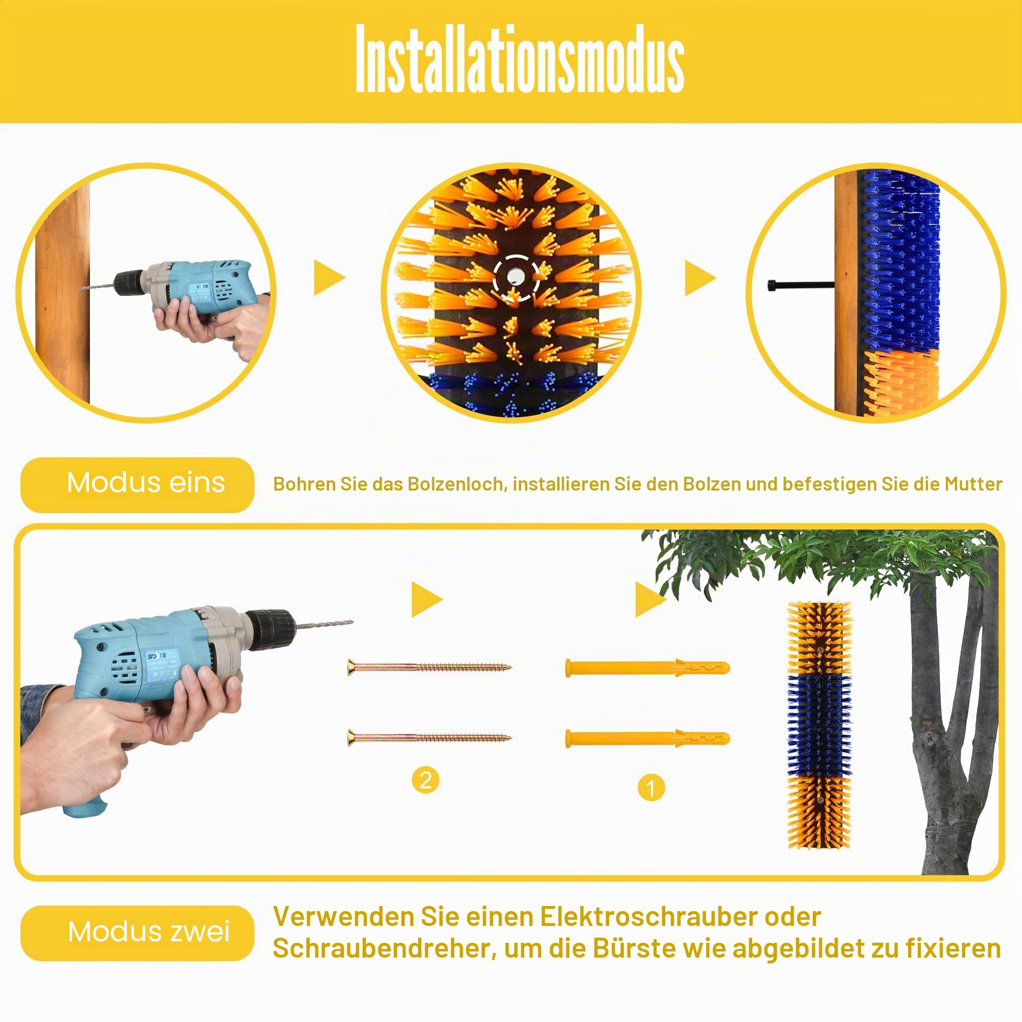 Vieh Kratzbürste 4 Pcs Massagebürsten-Set Tier-Rückenkratzbürste | Kratzbürste Für Nutztiere Halbrunde Kratzbürste für Rinder Schafe Pferde 16 Schrauben