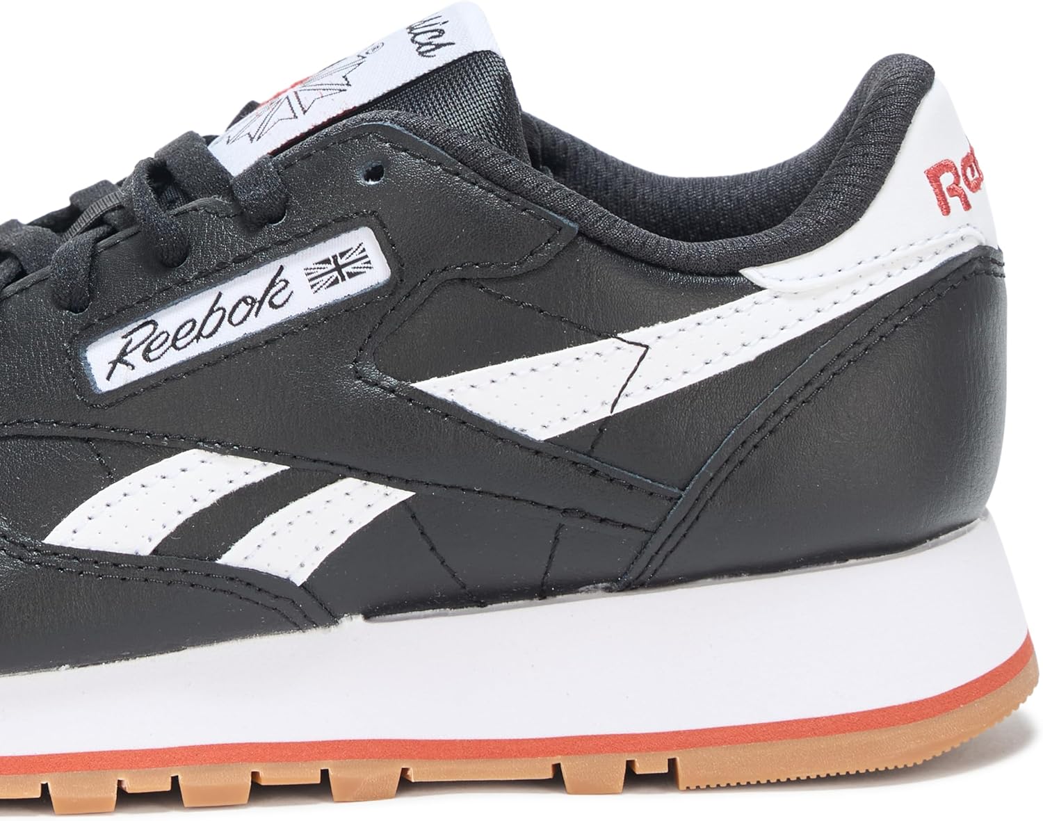 Reebok Women's Classic Leather Sneaker, Black/White/Brick, Size 6.5 - Image 4