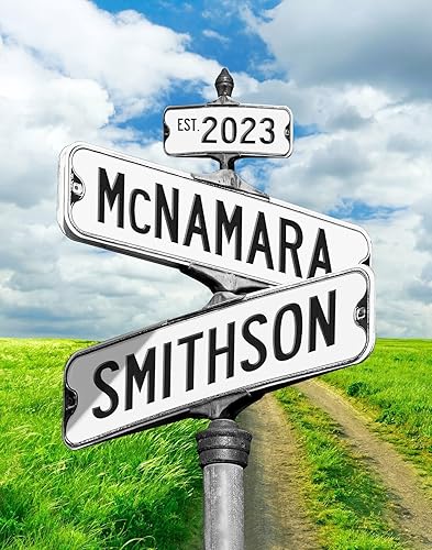 Miniatura 1 de Póster de letrero de calle vintage con nombre, letrero de intersección con nombre personalizado, arte de pared, el mejor regalo para parejas, regalo