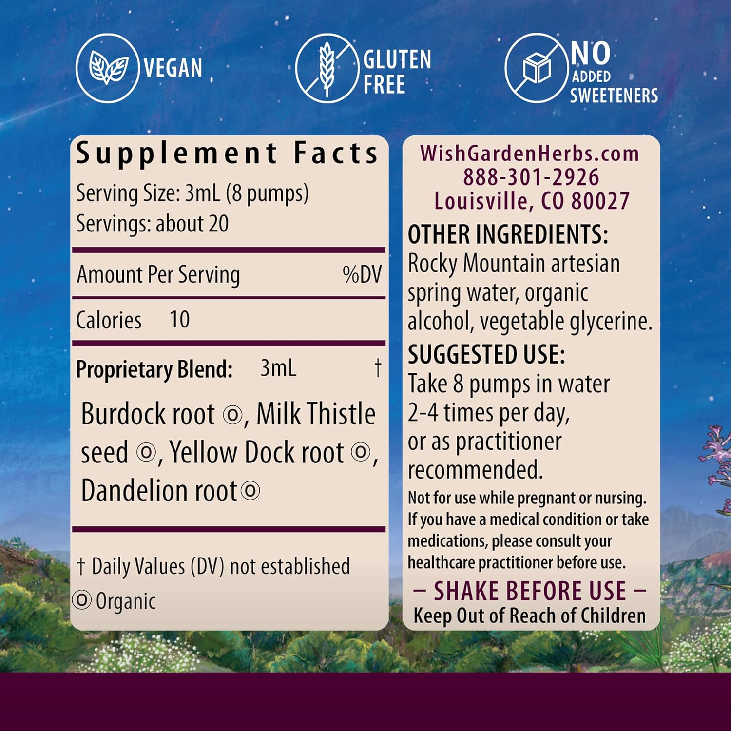 WishGarden Herbs Liver Strength Tonic - Plant-Based Herbal Liver Support Supplement with Burdock, Dandelion Root & Yellow Dock Root, Supports Liver Cleanse Detox & Repair, Healthy Liver Function, 4oz