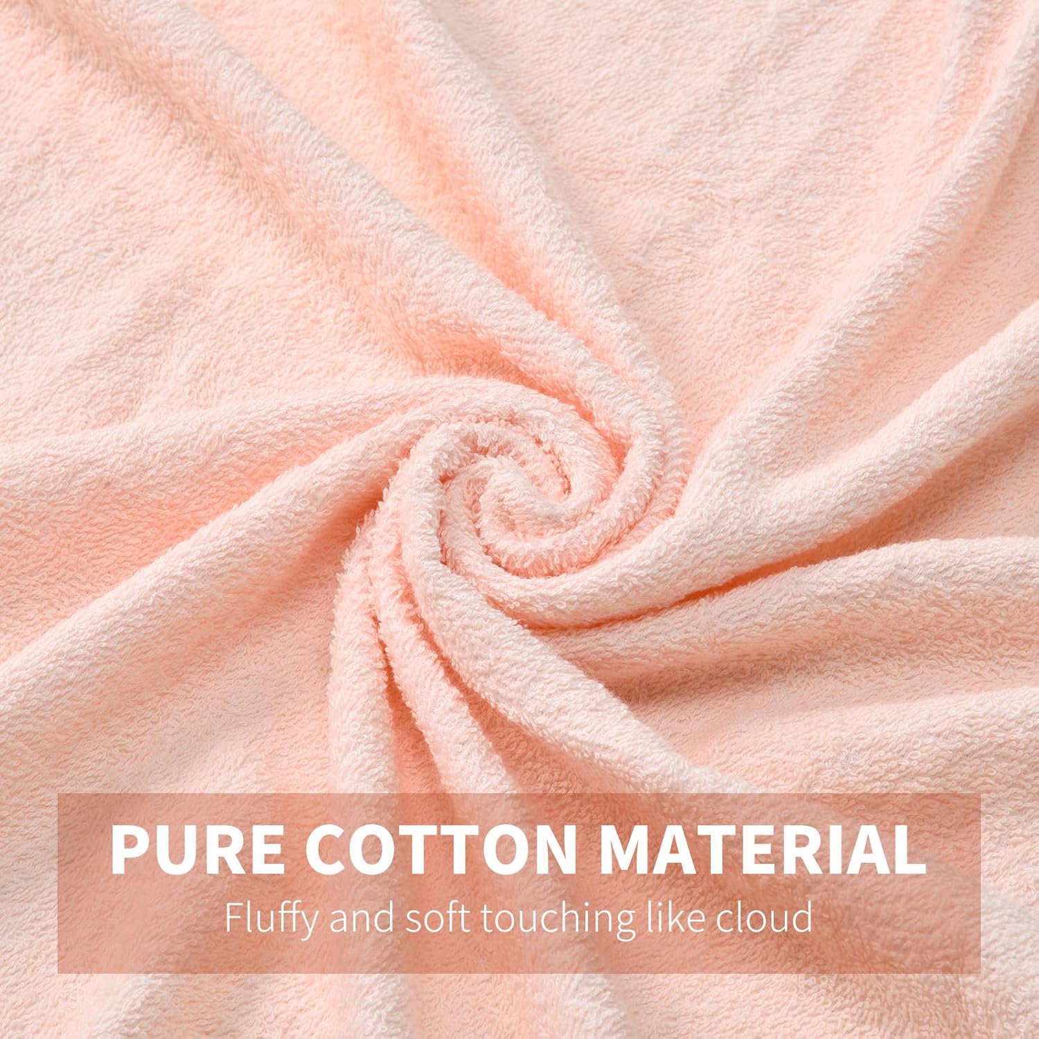 SILI FACTORY Hooded Baby Towels, 100% Cotton, Ultra-Soft & Absorbent Baby Bath Towels with Bath Mitt, Baby Bath Towels for Newborn, Infant, Toddler and Kids,4 Piece,39"x 39", (Rabbit-Pink)