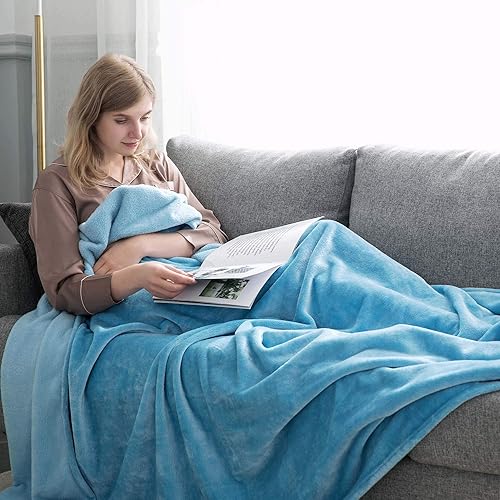 Miniatura 3 de MOONLIGHT20015 Manta de vellón  Manta súper suave y mullida para sofá y sofá  Mantas y mantas ligeras de lujo de microfibra mullida de 400 GSM, 50 x