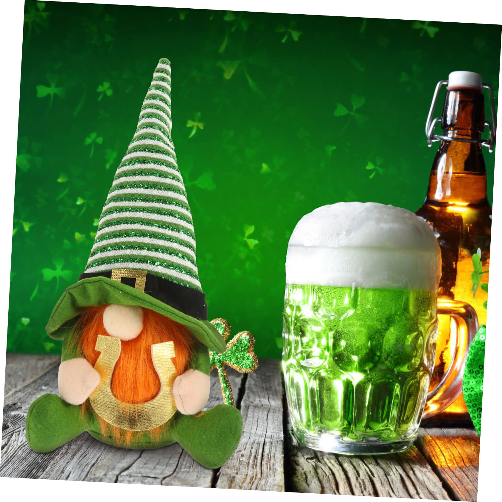 ABOOFAN 3 Pièces Ornement De Poupée De Chapeau Vert Poupée De Bureau Décor De GNOME De Jour De Patrick Gnomes Irlandais Père Noël en Peluche De De Bureau De Jour De