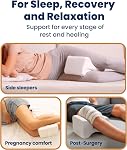 Everlasting Comfort Memory Foam Knee Pillow for Side Sleepers – Sciatica Pain Relief Pillow, Removable Strap Support – Leg Pillows for Sleeping Alignment, Knees, Back & Hip Cushion