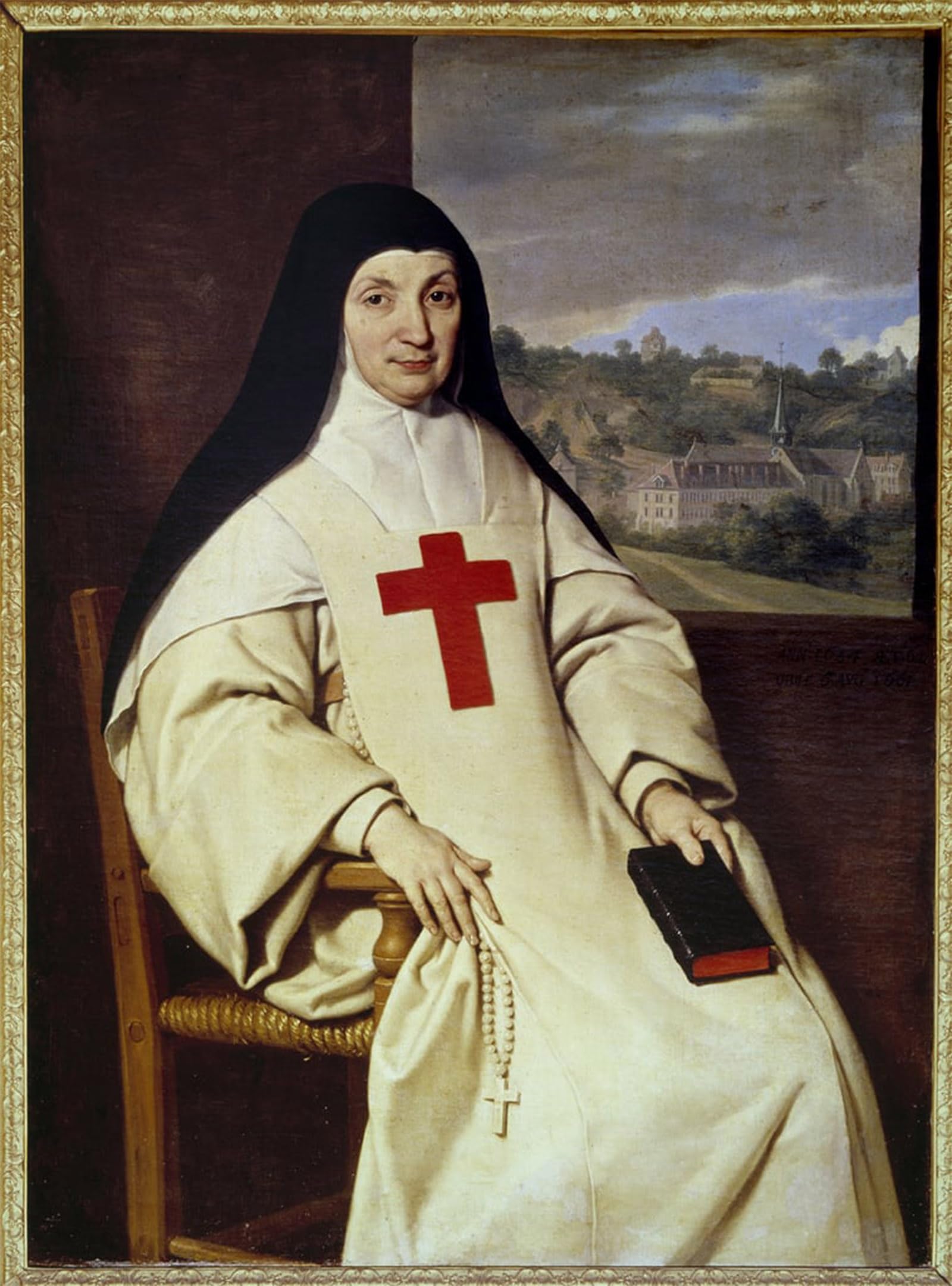 ARTXLXXBN Famous Prints Artwork Pictures Poster Painting Art Portrait of Mother Angelique Arnauld Marie Arnauld by Philippe De Champaigne Artwork Landscape Pictures for Home Decor 60x90cm