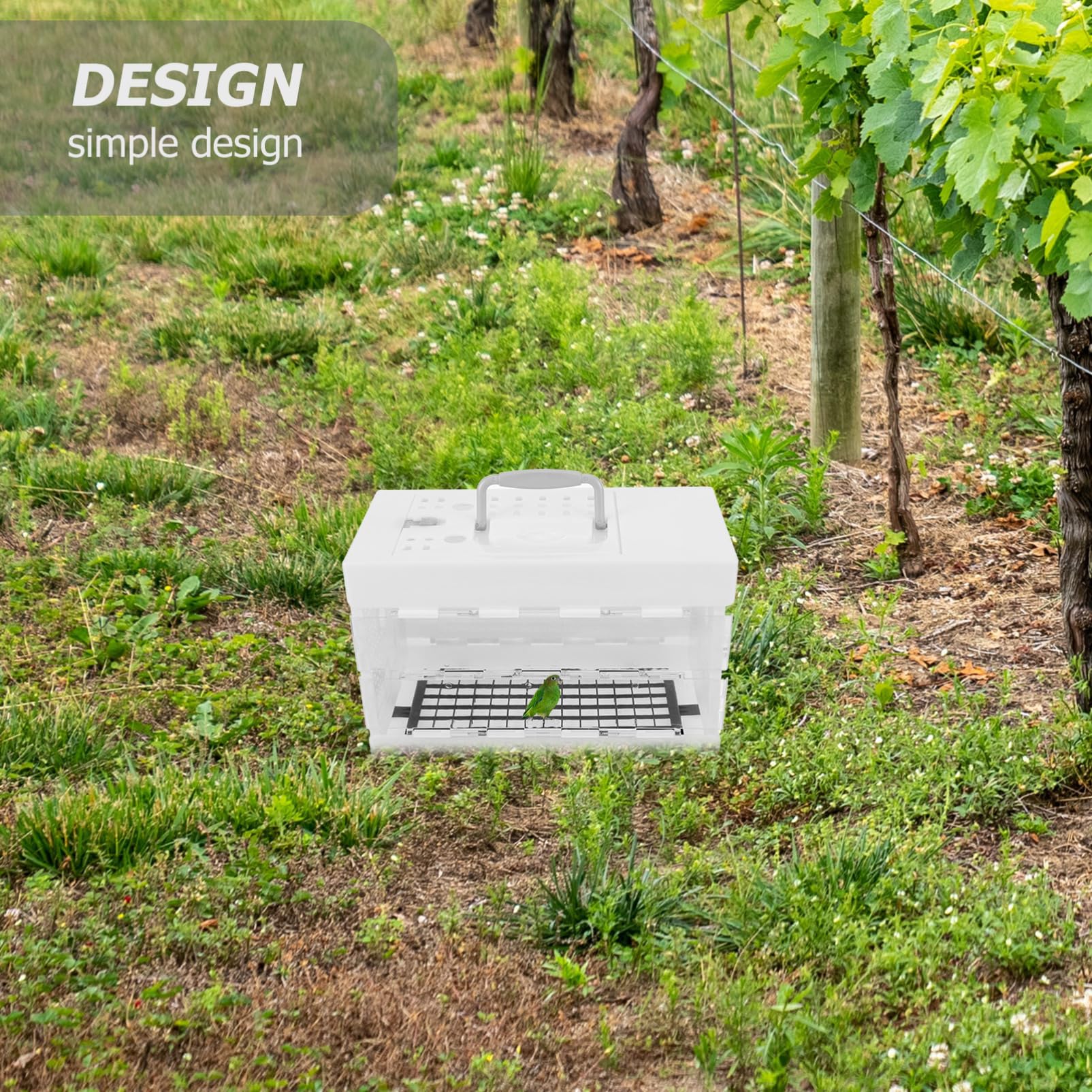 VANZACK 3piezas Jaula De Transporte para Aves Pequeñas Jaula Pájaro y Portátil para Viajes y Paseos Espacio Amplio y Material Transparente
