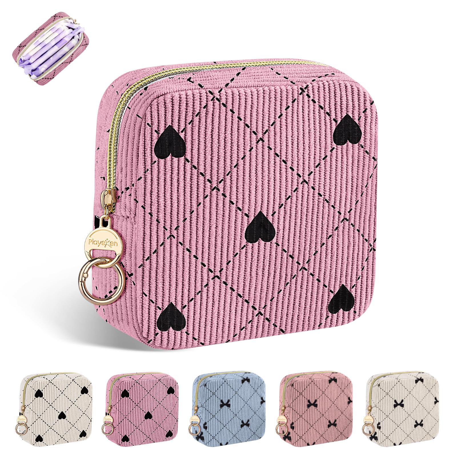 2 Piezas Neceser Compresas Pequeño Bolso de Almacenamiento Neceser para Compresas Algodon Tampones Bolsa Menstrual con Cremallera de Servilletas Sanitarias Bolsas Regalo para Adolescentes Niñas Mujer — view 37