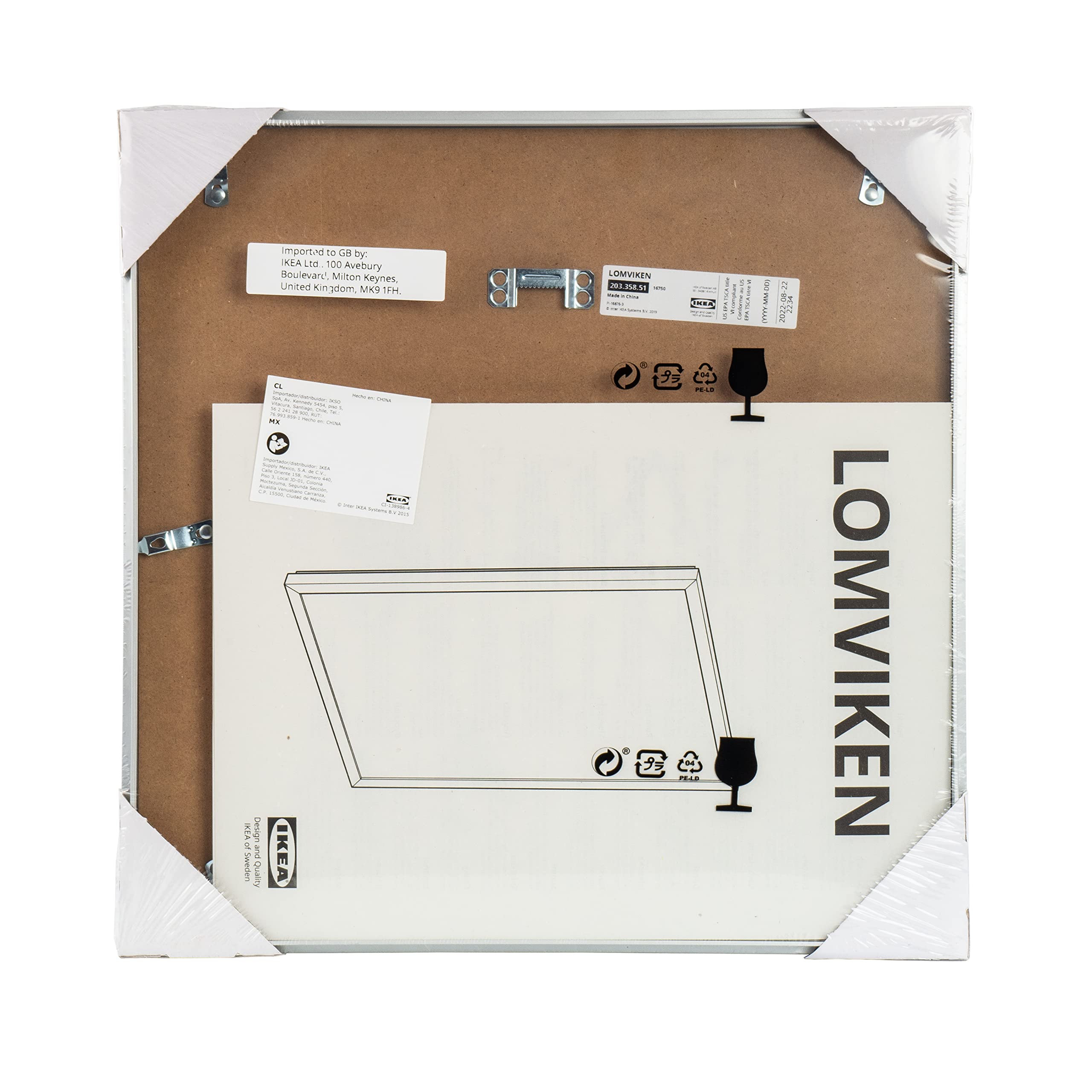 IKEA LOMVIKEN 203.358.51 - Marcos de fotos cuadrados de aluminio para discos de vinilo, 32 x 32 cm (20 x 20 cm con paspartú), color plateado, 2 unidades