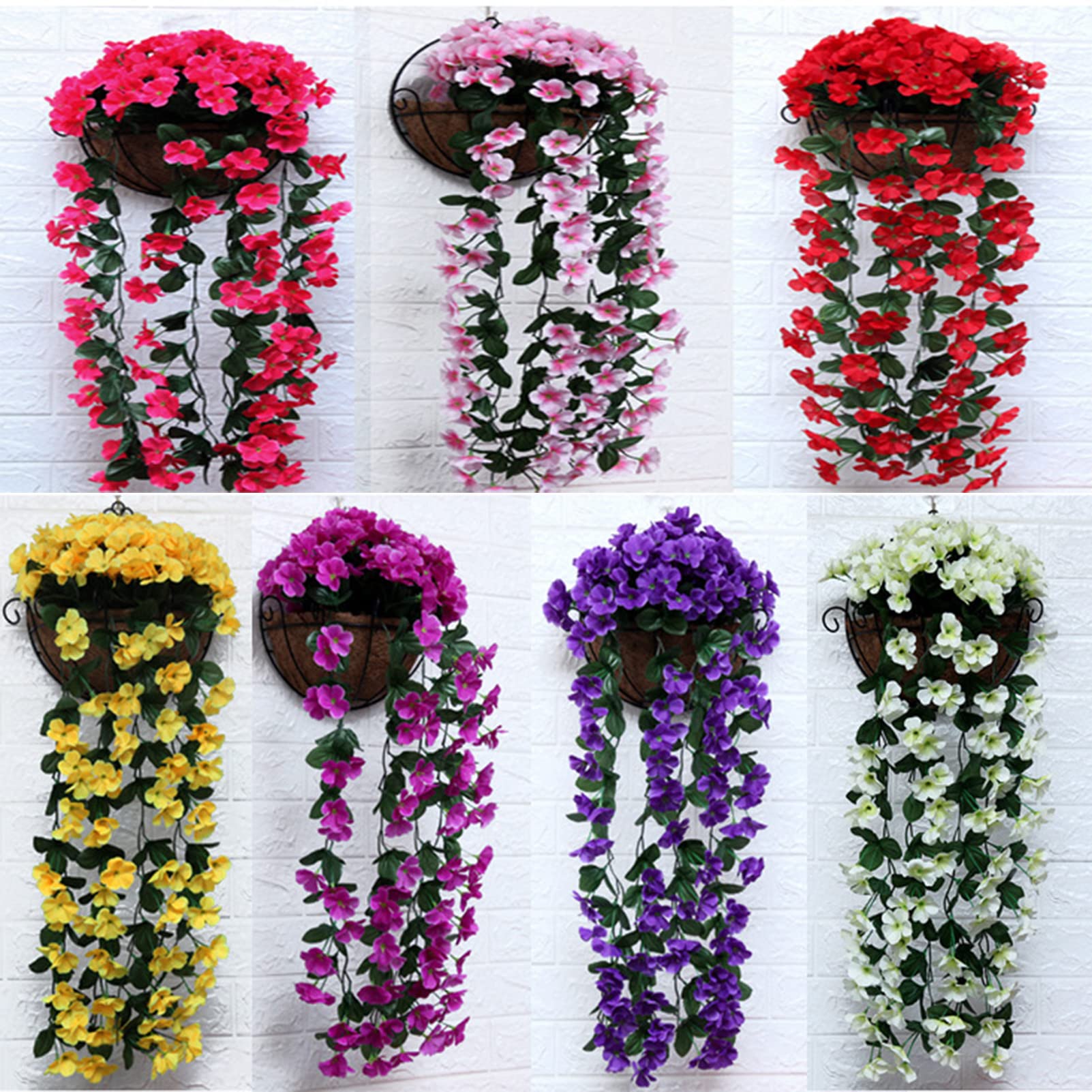 Efeu Künstlich 15 Pack, Künstliche Eukalyptus Girlande, Künstliche Efeu Hängend Girlande, Faux Pflanze Deko für Küchen Garten Büro Hochzeit Wanddekoration