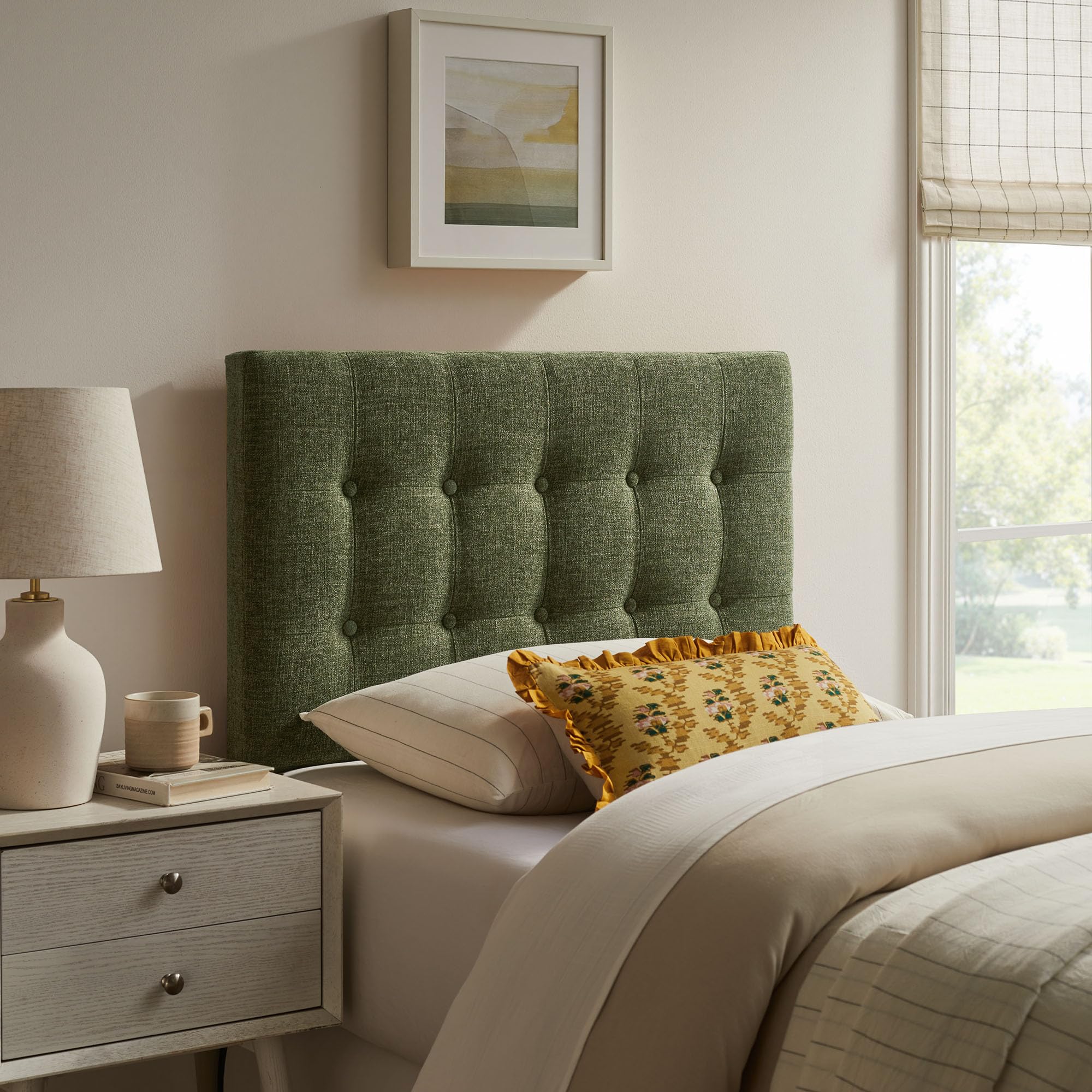 Adjustable Tufted Fabric Headboard β Twin