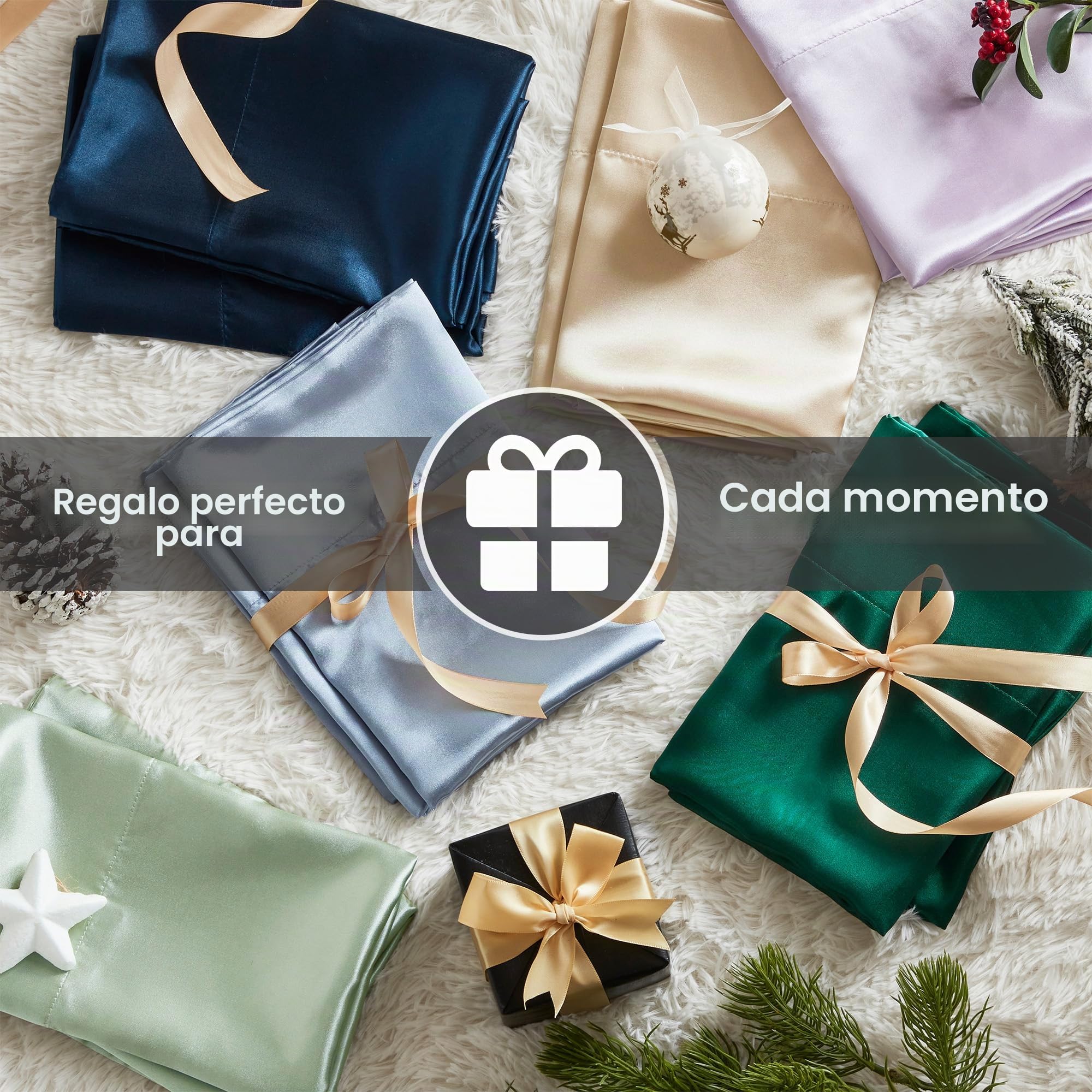 Madison Park Essentials - Juego de sábanas de satén Lujoso y Sedoso con Brillo Natural, Bolsillo Profundo de 16 Pulgadas de Profundidad, elástico en Todo el año, matrimonial, Rubor, 6 Piezas