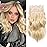 NAYOO Clip in Hair Extensions for Women 14 Inch Short Wavy Curly Blonde Mix Bleach Blonde Hairpieces Full Head Synthetic Hair Hairpieces(6PCS,Blonde Mix Bleach Blonde)