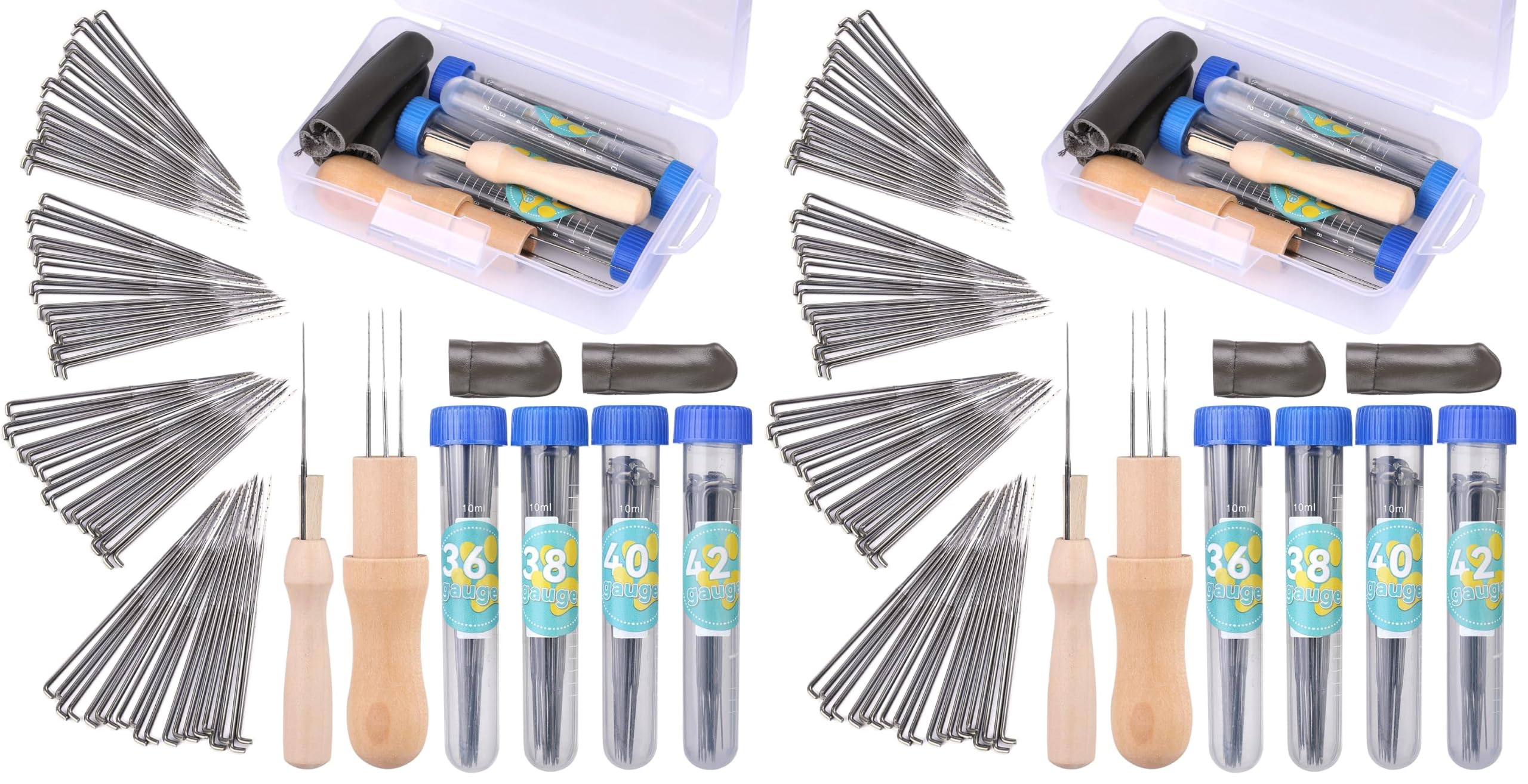 164PCS Needle Felting Tools, Needle Felting Needles, 4 Sizes Felting Needles with Needle Bottle Felting Tool Holders, Complete Needle Felting Supplies for Beginner Professional