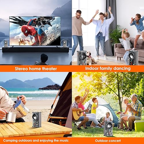 Miniatura 8 de Altavoz Bluetooth portátil con luces, mini altavoz Bluetooth inalámbrico transparente con TWS, perfecto altavoz pequeño sonido HD y graves para