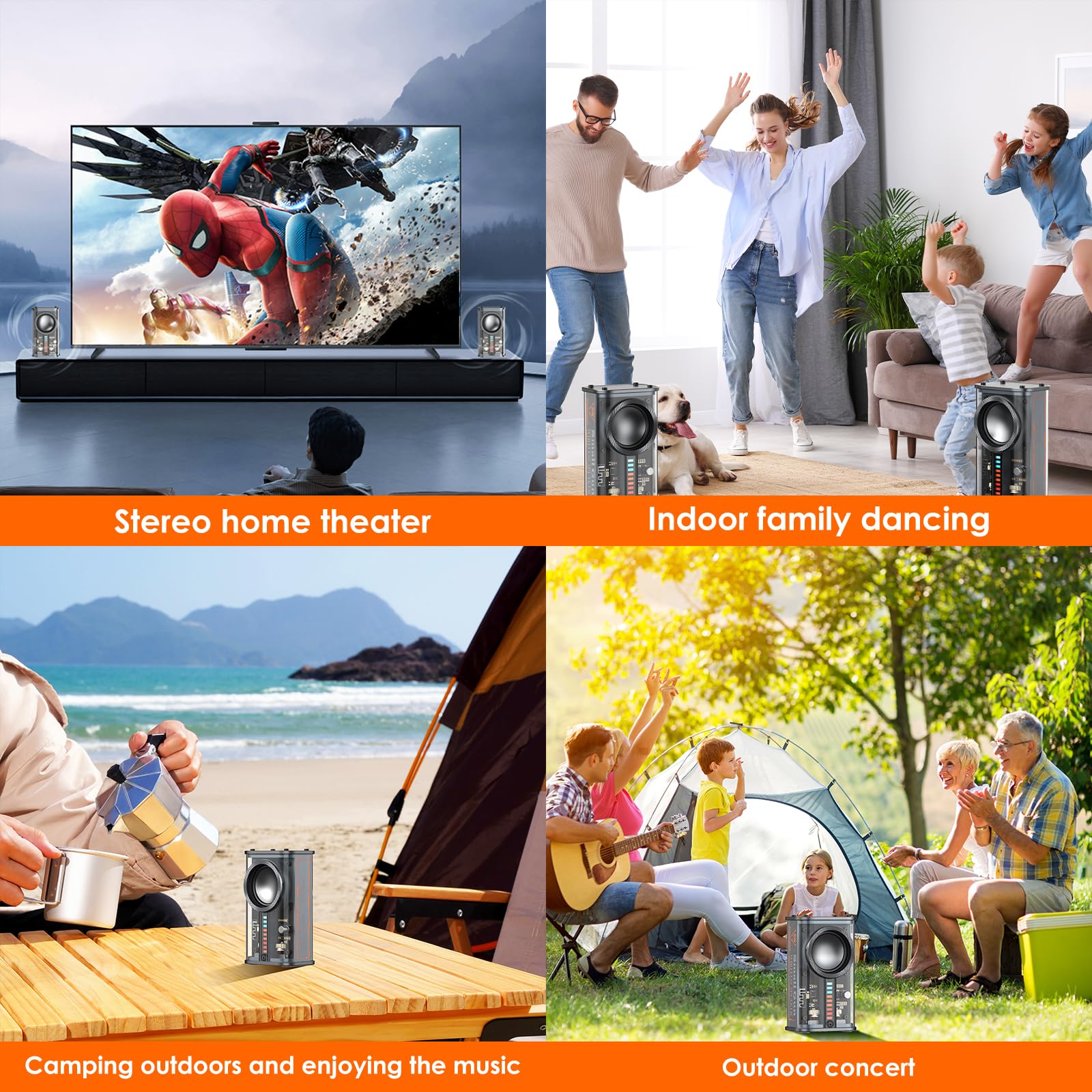 Altavoz Bluetooth portátil con luces, mini altavoz Bluetooth inalámbrico transparente con TWS, altavoz pequeño perfecto sonido HD y graves para oficina, hogar, ducha, habitación, bicicleta, coche