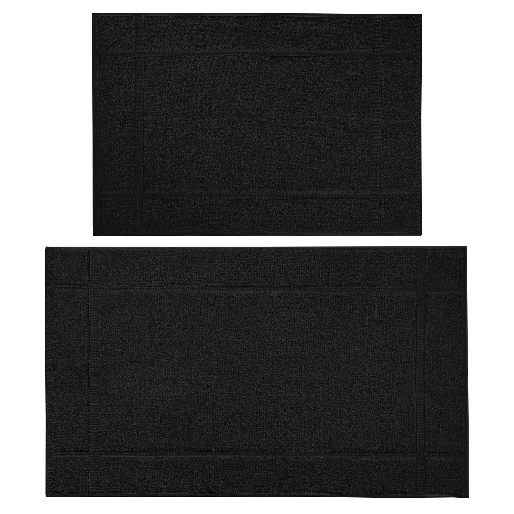 Ample Decor Bath Mats 100% Cotton 24 X 17 & 34 X 20 Inches, Oeko Tex Certified 1350 GSM Solid Construction Thick & Plush, Super Absorbent for Bathroom