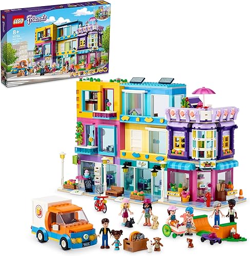 LEGO Friends Main Street Building, Heartlake City Café & Hair Salon 41704, casa modular de muñecas de juguete de construcción para divertirse con