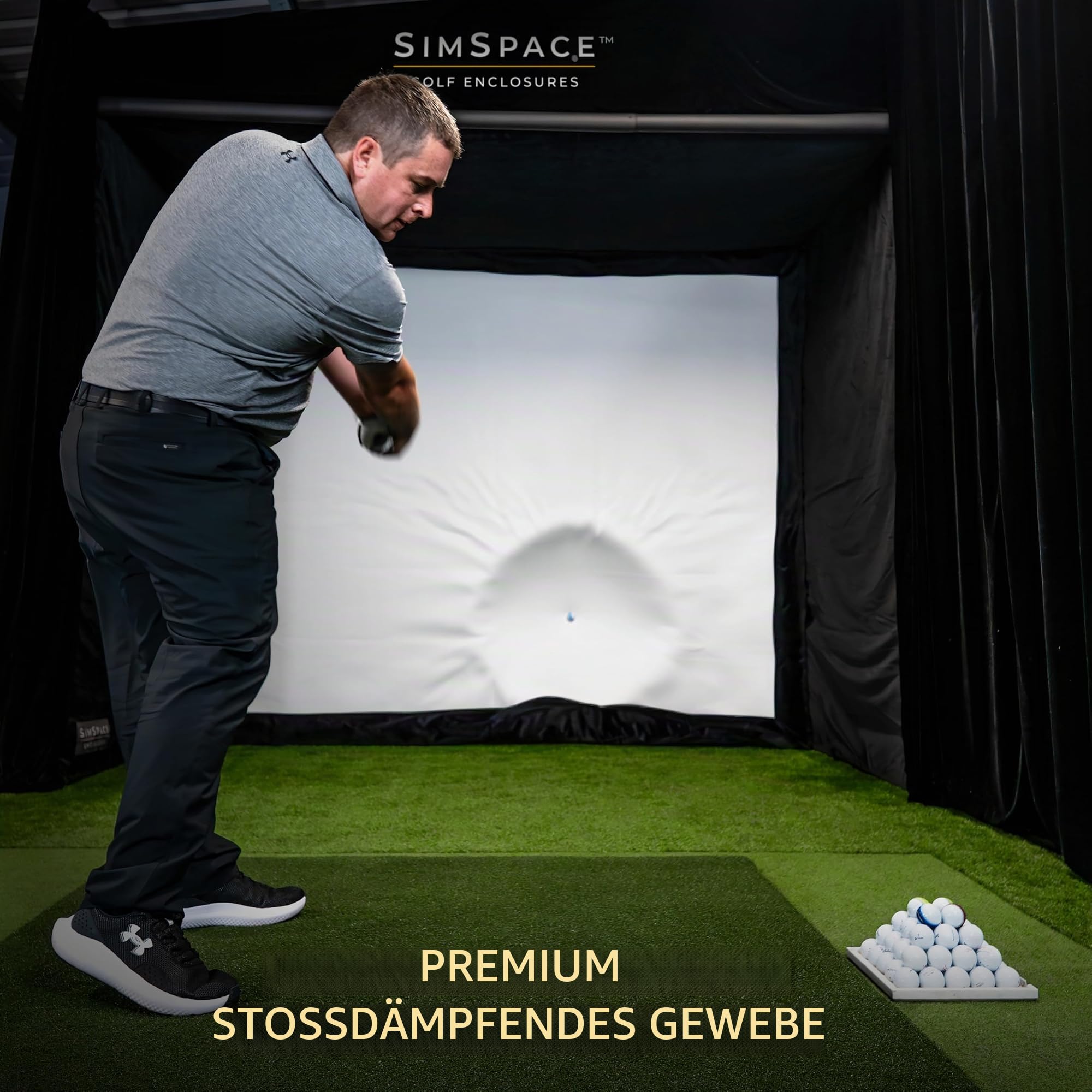 SimSpace Golf-Schlagleinwand – weiße Projektor-Leinwand für Golfsimulator für Zuhause, robuster und langlebiger Bildschirm, Golf-Simulator-Bildschirm, HD-Projektor-Leinwand für Golf-Übung