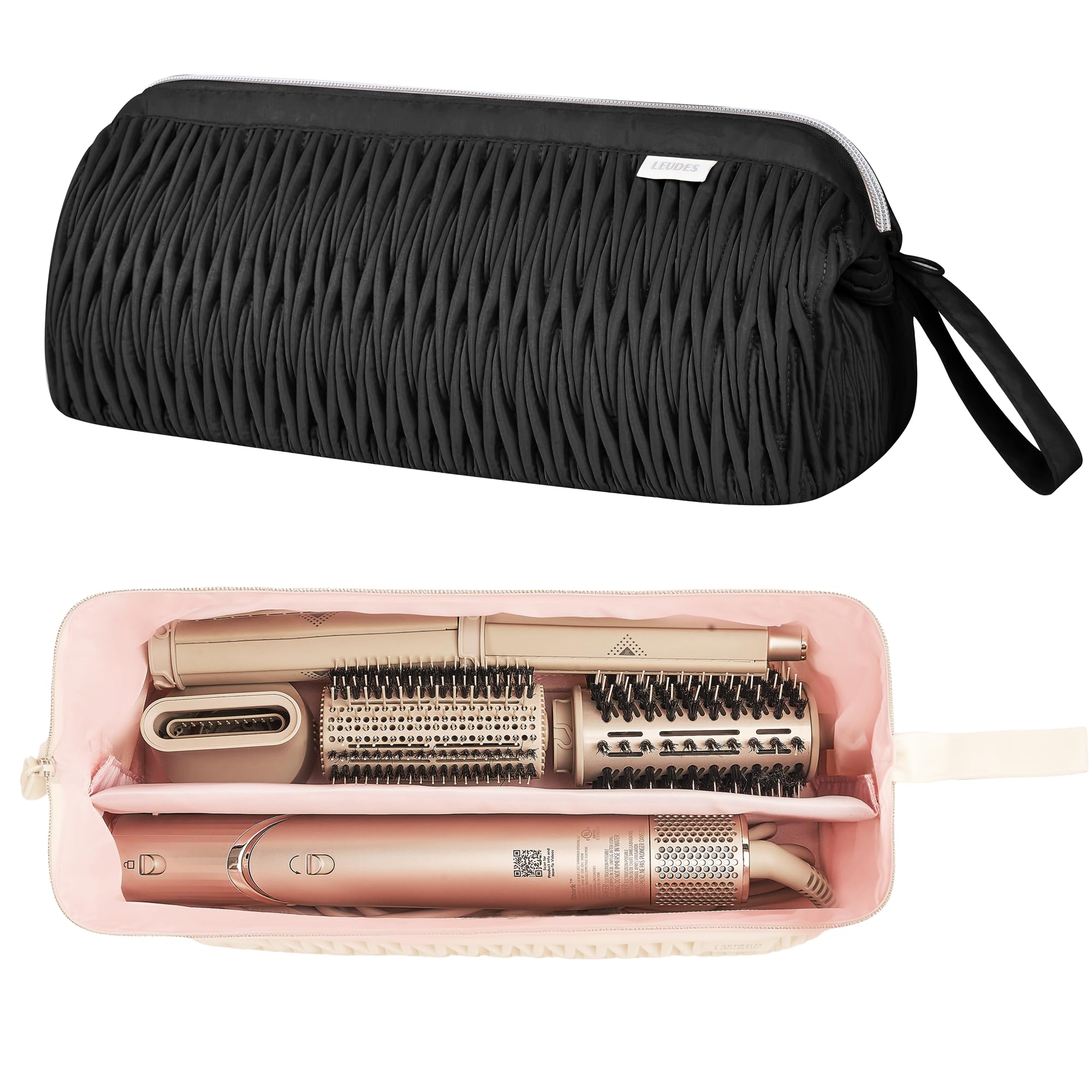 Leudes Dyson Airwrap Travel Case for Shark Hair Dryer Airstraight Flex Style Hair Attachment Tool Organizer Accessories Air Wrap Flat Curling Iron