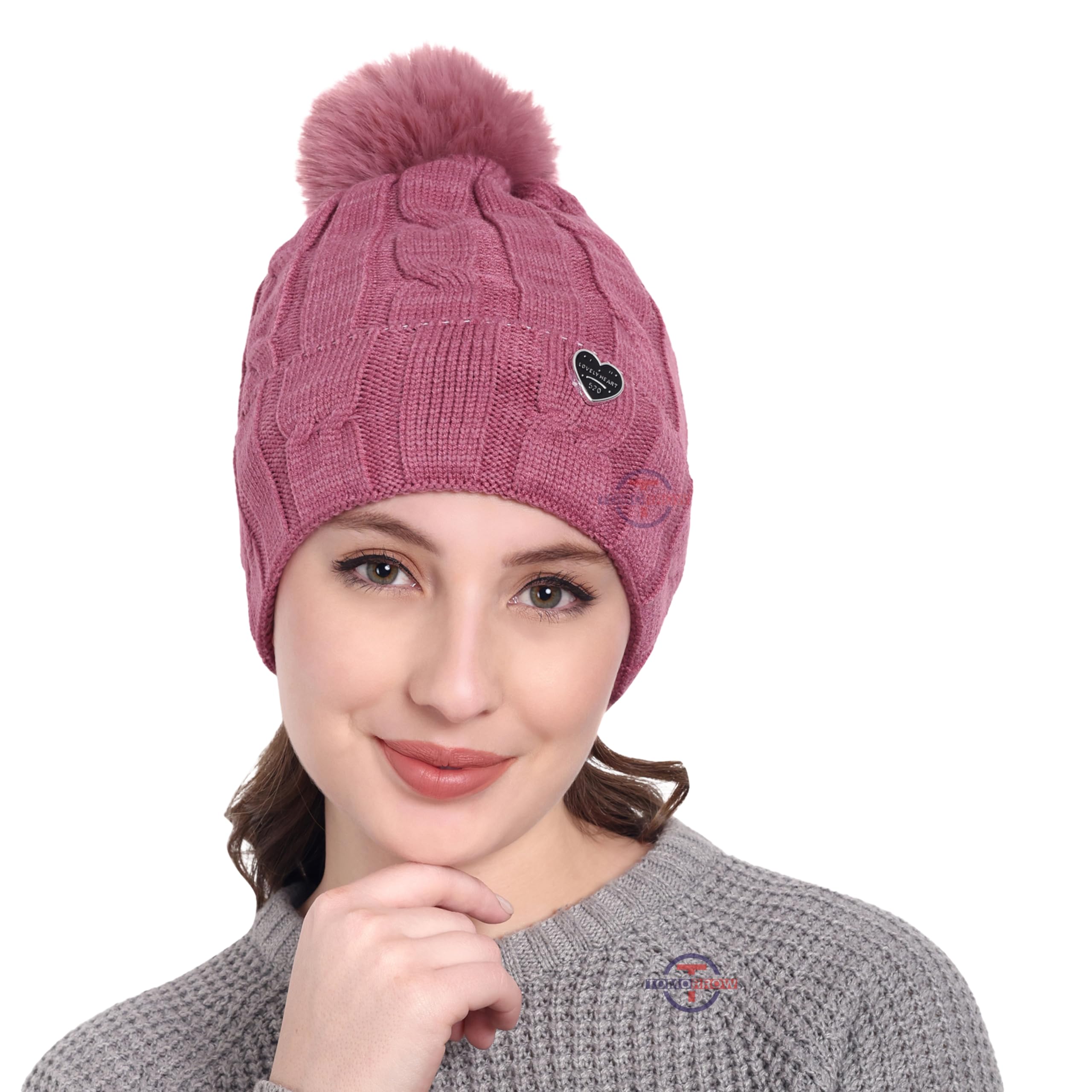 Pom Pom Winter Hat for Women, Beanie Hat for Girls, Warm Knit Cap for Cold Weather, Unisex Winter Beanie, Classic Winter Beanie for Girls, Cozy Winter Beanie-image-37