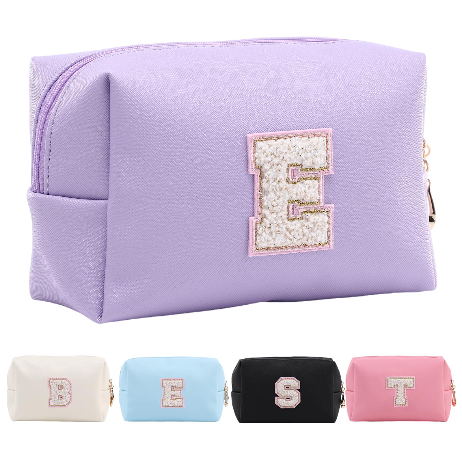 Personalized Makeup Bag,Waterproof Travel Makeup Pouch Cosmetic Bag Birthday Gift for Women Mom，Bride Bridesmaid Cosmetic Bag A-Z — view 125