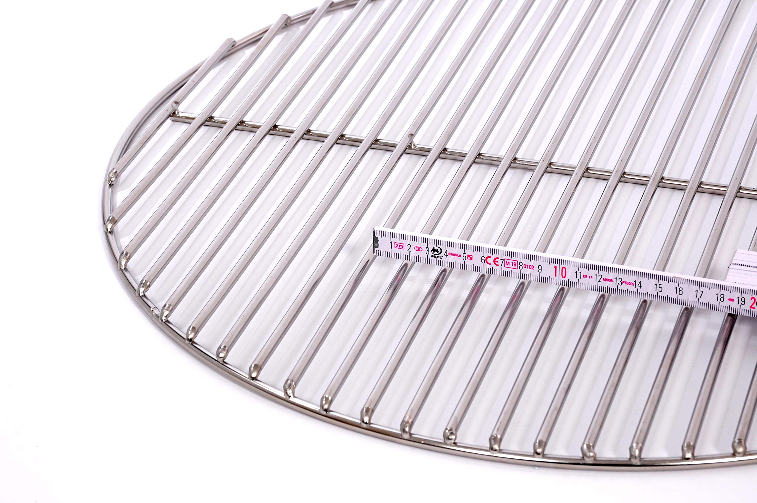 Massiver Grillrost Ø 57 cm aus Edelstahl rostfrei und elektropoliert 6 mm für Grill rund, Kugelgrill, Feuerschalen Grillschalen Rundgrill