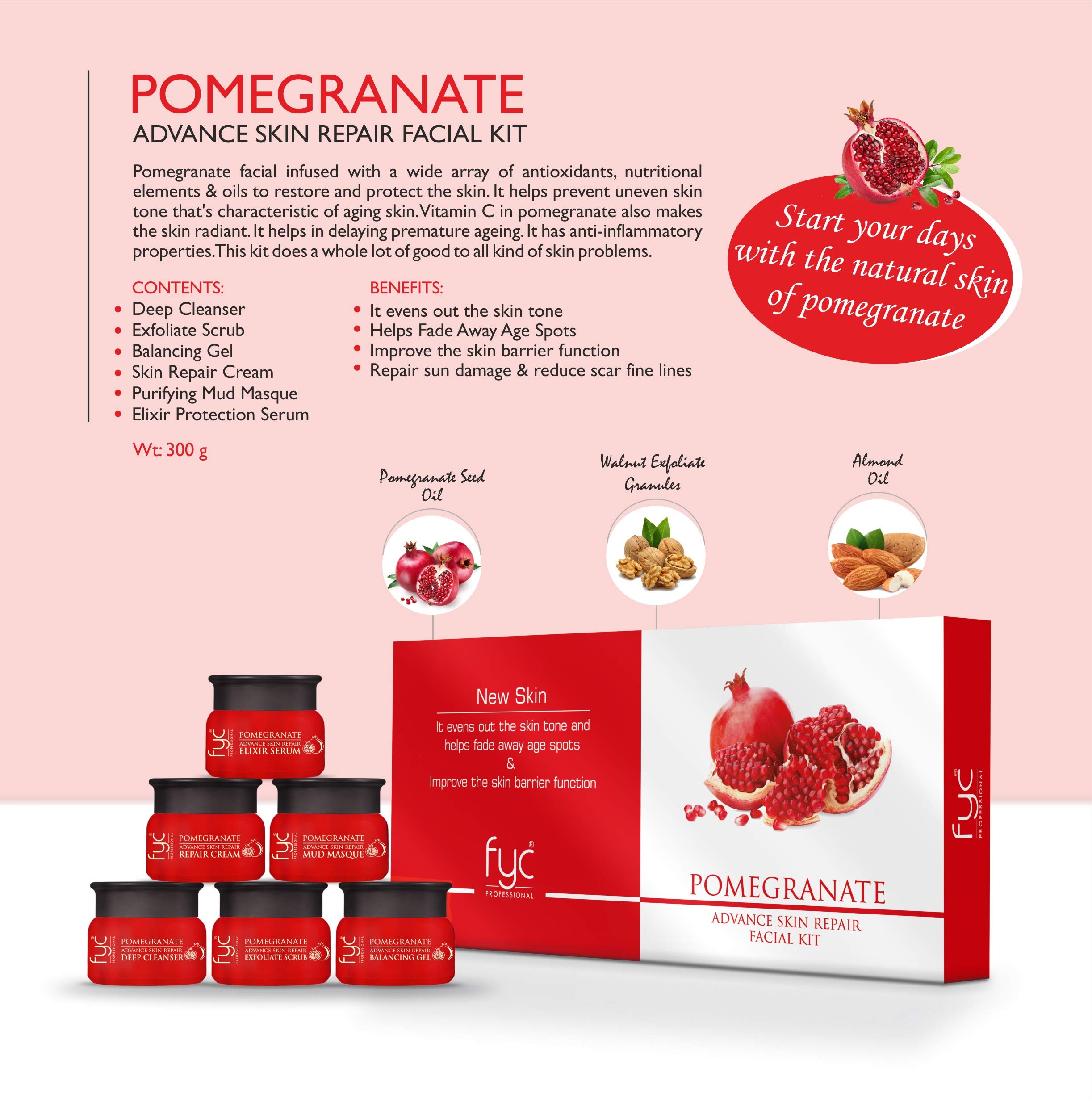 FYC Professional Yavi Cosmetics Pomegranate Facial Kit